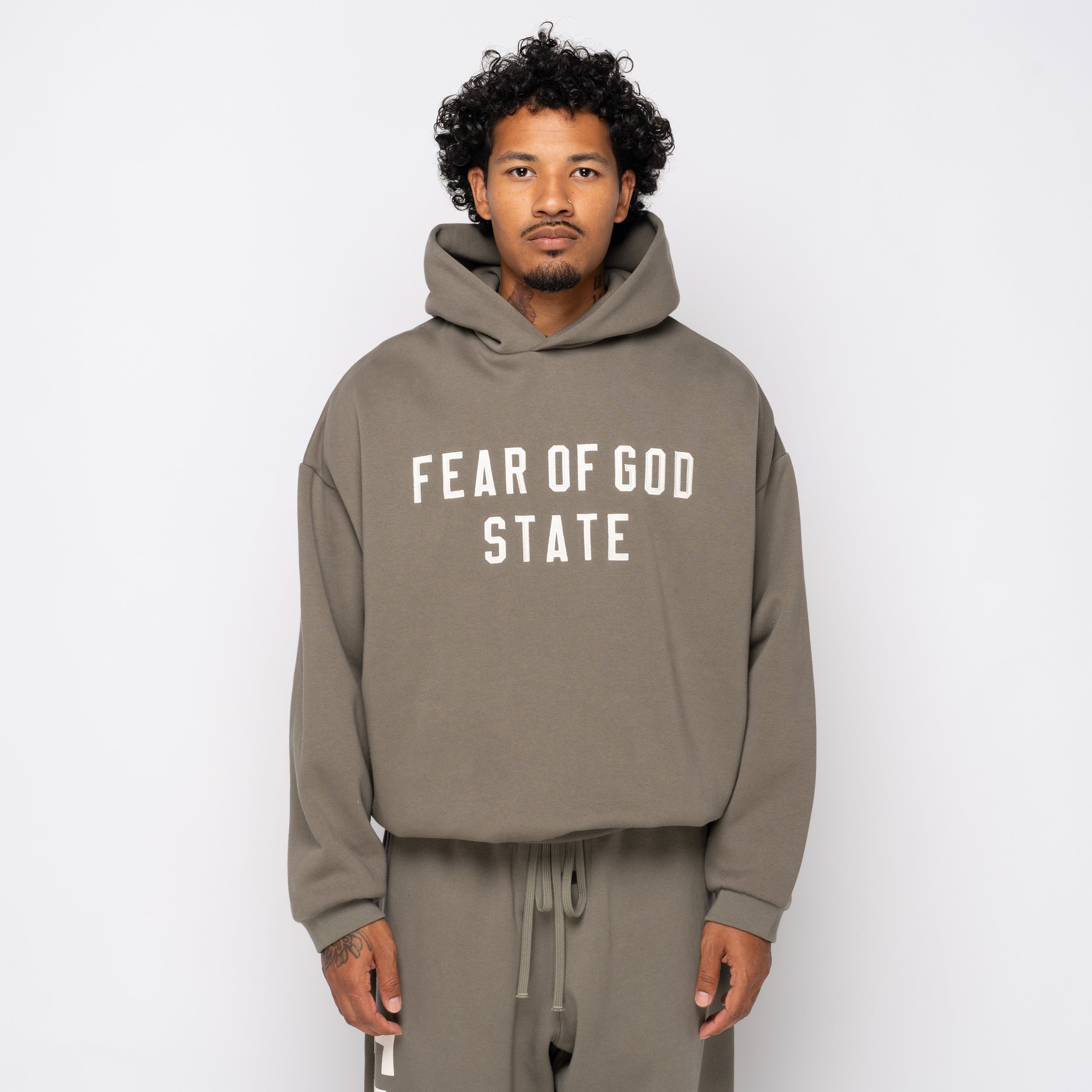 90's Fit Fleece Hoodie Moss 192SP256217F