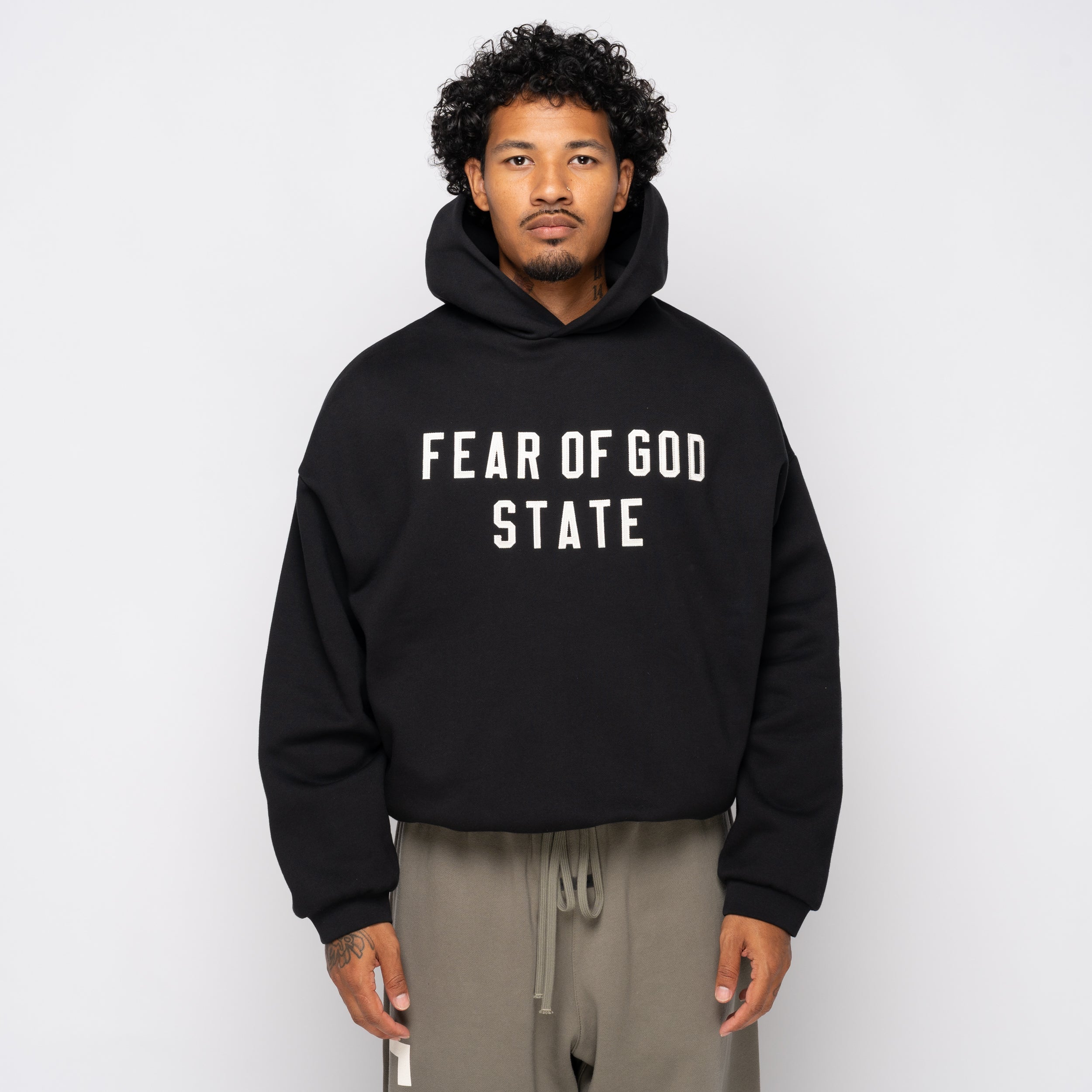 90's Fit Fleece Hoodie Jet Black 192SP256210F