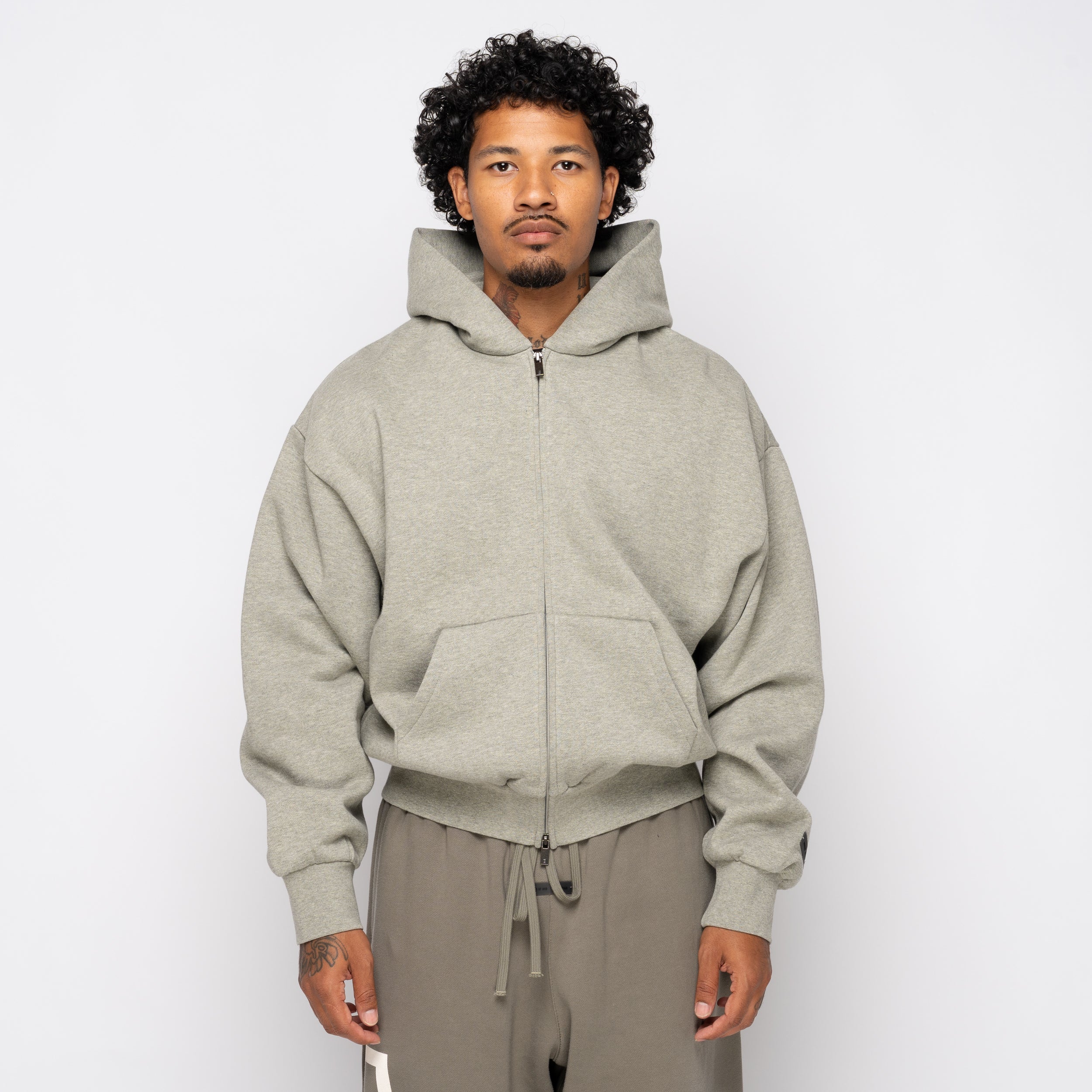 Classic Fit Fleece Zip Concrete 192SP254785F
