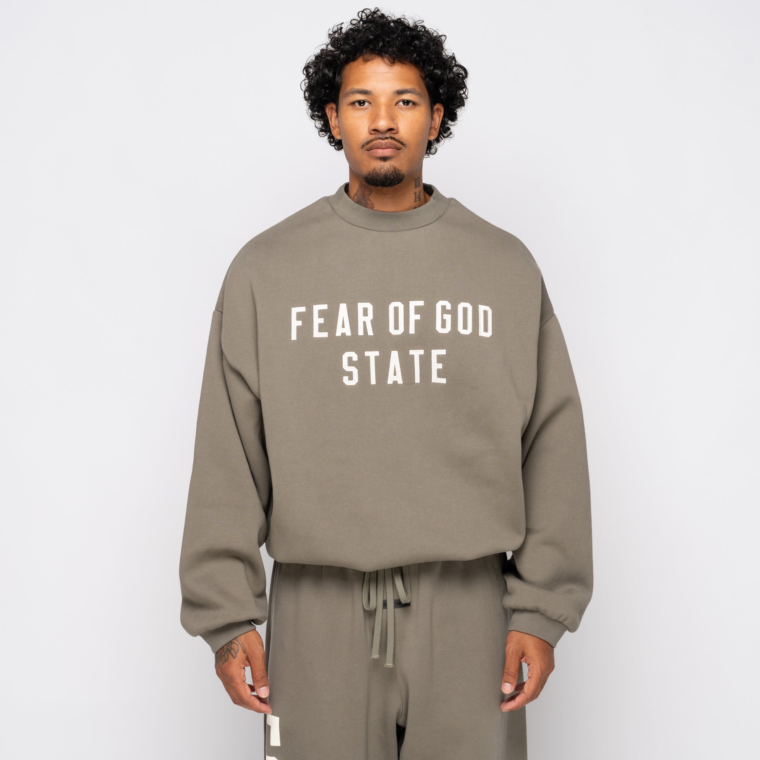 90's Fit Fleece Crewneck Moss 192SP256557F