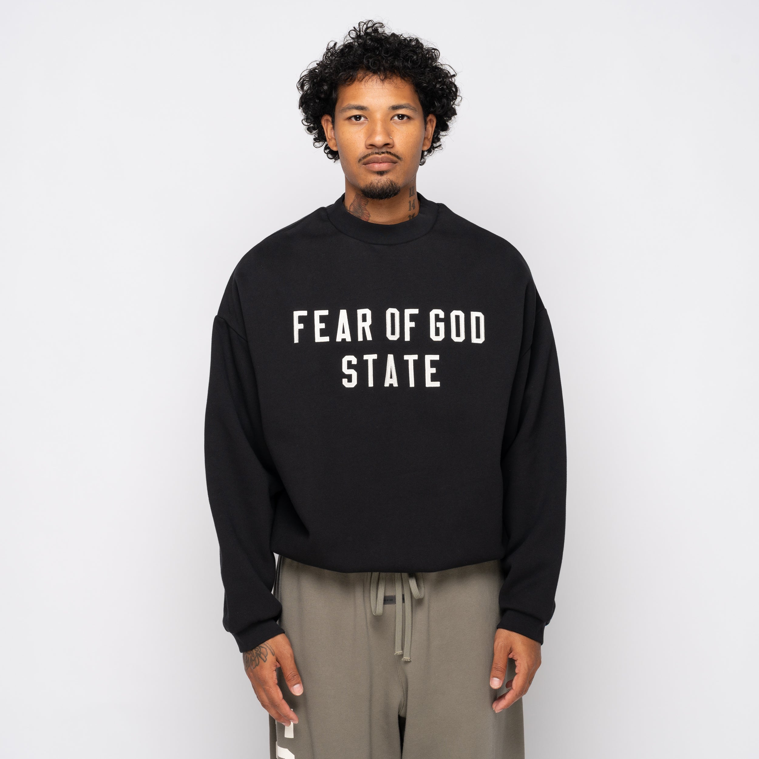 90's Fit Fleece Crewneck Jet Black 192SP256550F