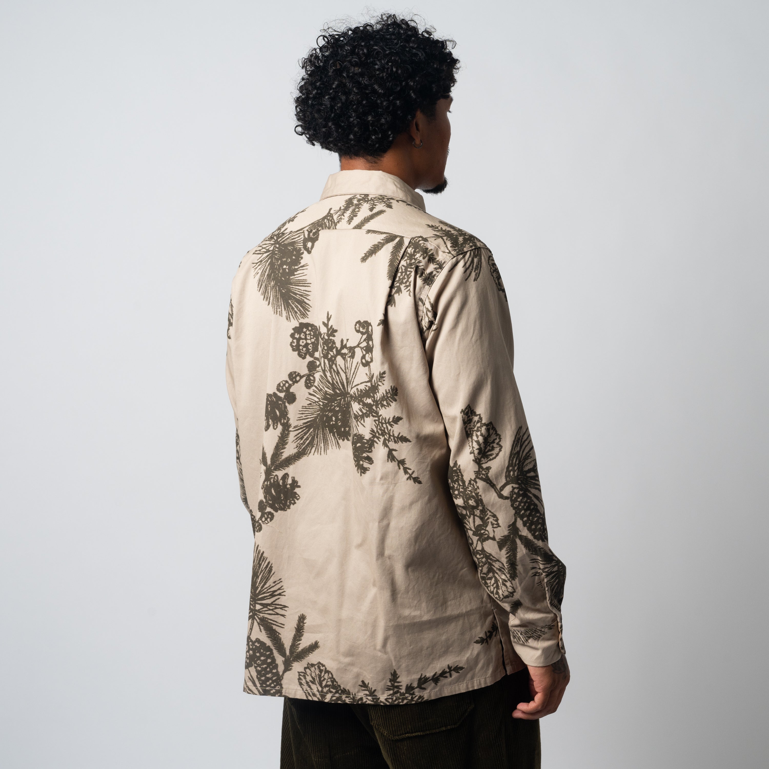 EG Classic Shirt 23F1A005 Khaki Pinecone Print