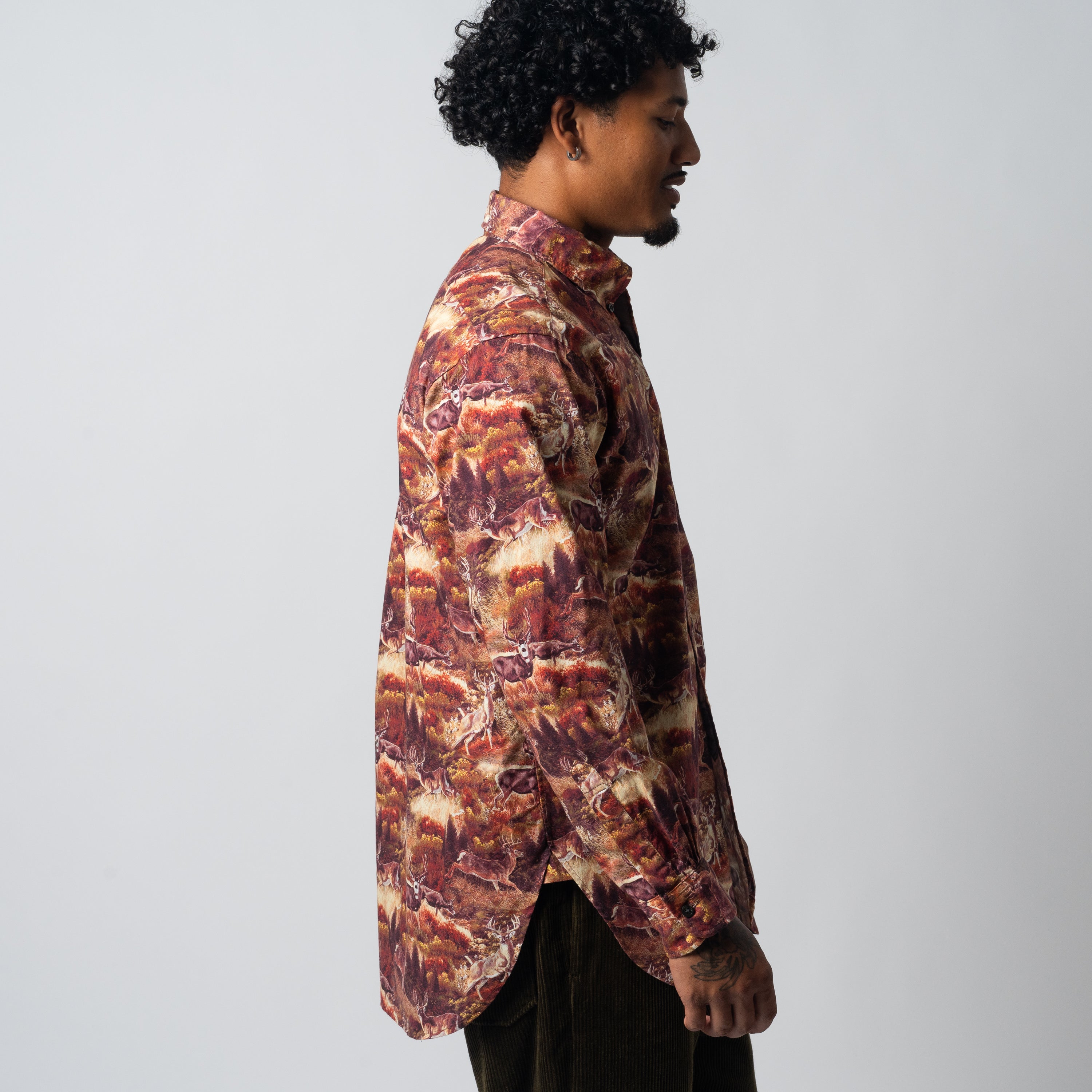 EG 19 Century BD Shirt 23F1A001 Brown Deer Print