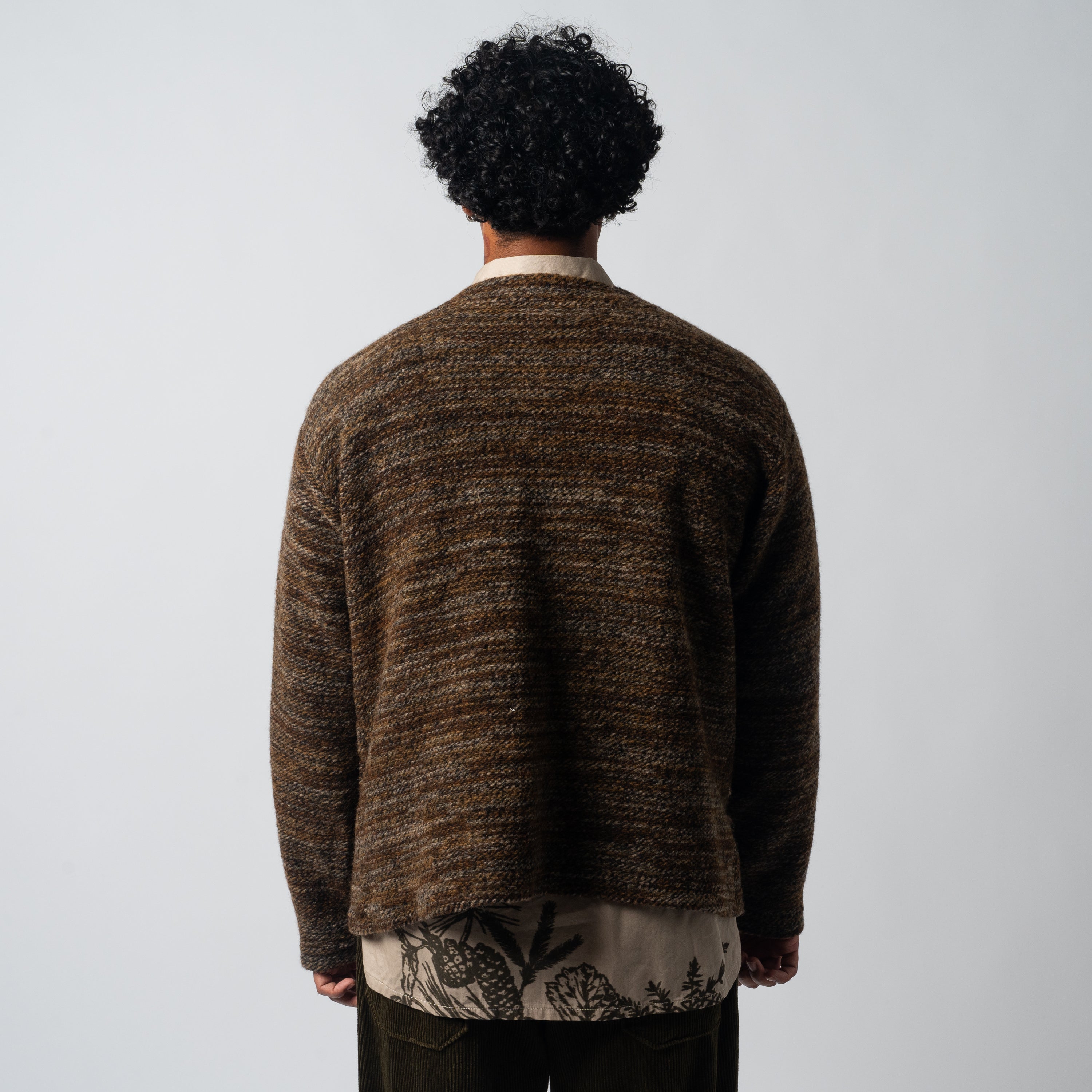 EG Knit Cardigan 23F1B030 Brown Poly/Wool Melange Knit