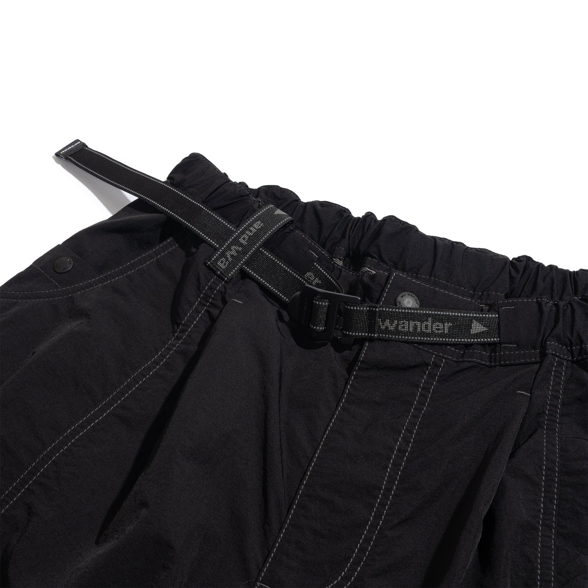 Crinkled Nylon Pants Black 574-6982095