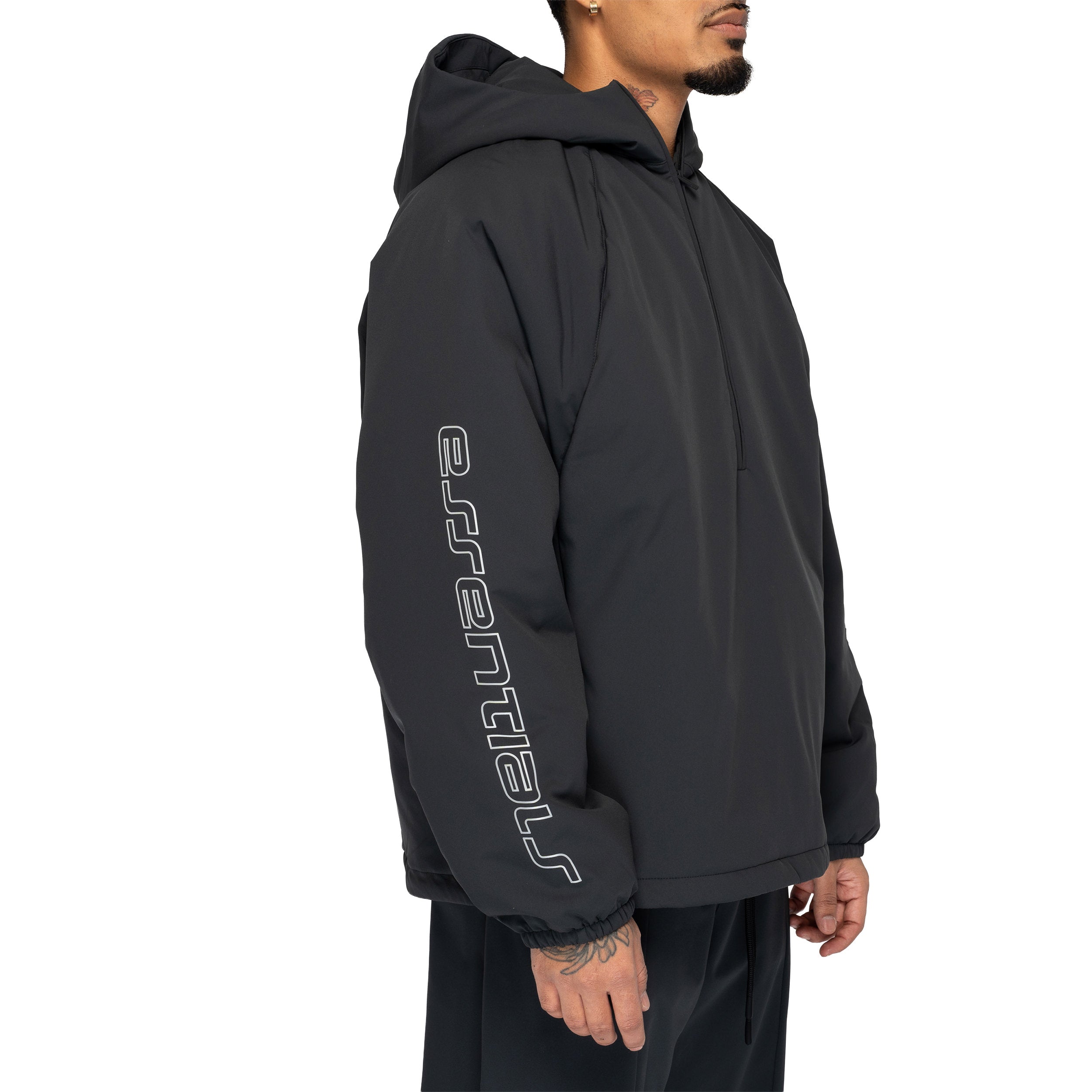 Tech Nylon Half Zip Anorak Vintage Black 202HO258241F