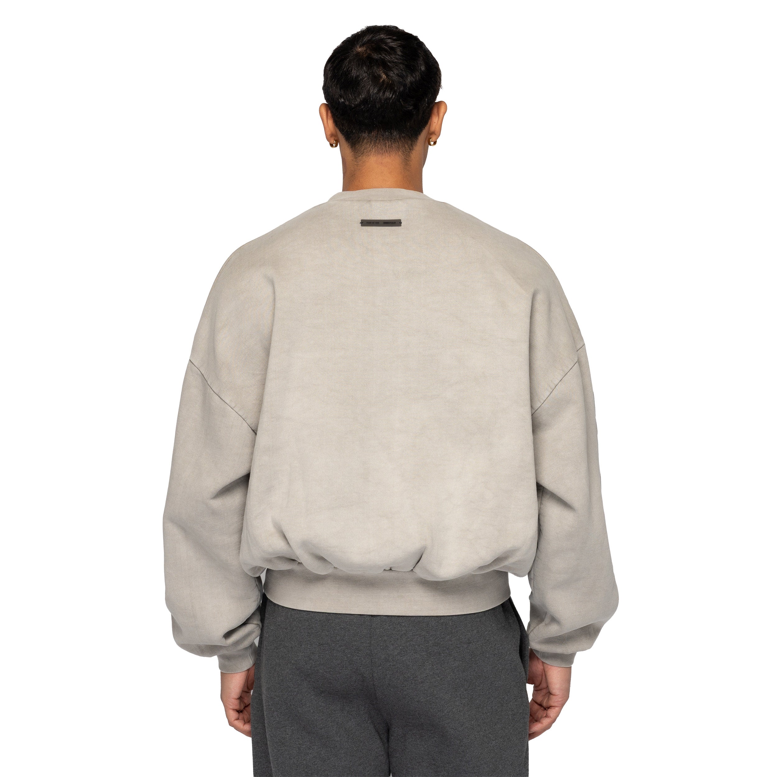 Cropped Relaxed Sweatshirt New York Smoke Grey 192HO256891F