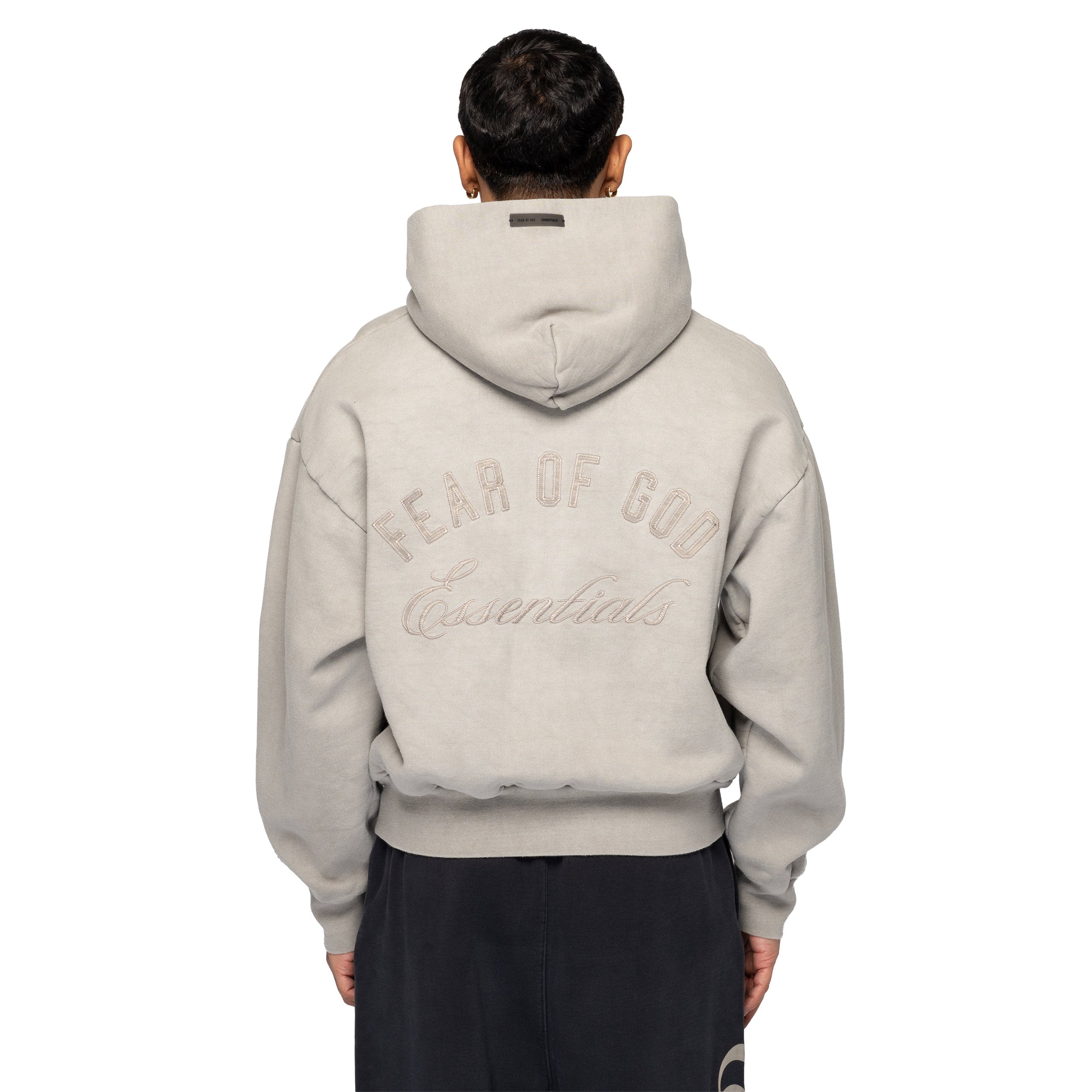 Embroidered Classic Zip Hoodie Smoke Grey 192HO254781F