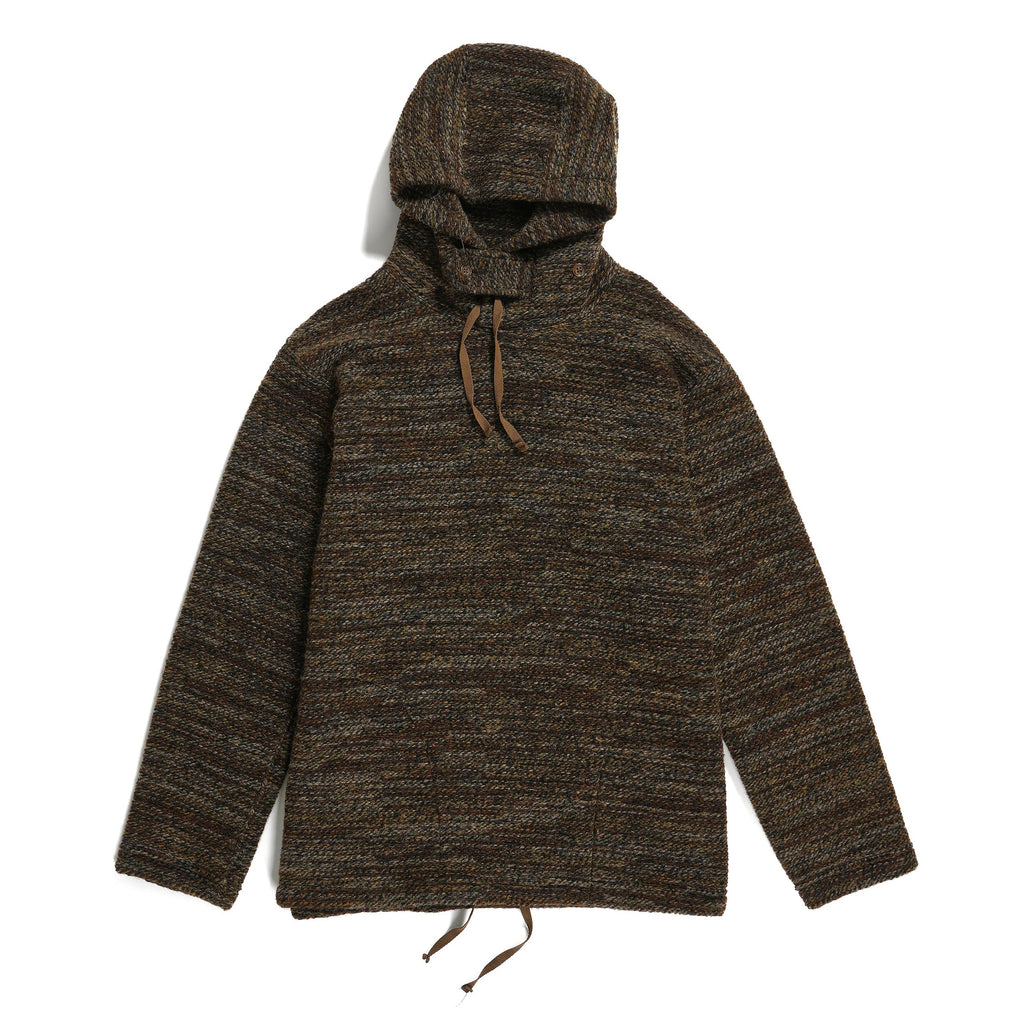 EG Knit Hoody 23F1B013 Brown Melange Knit