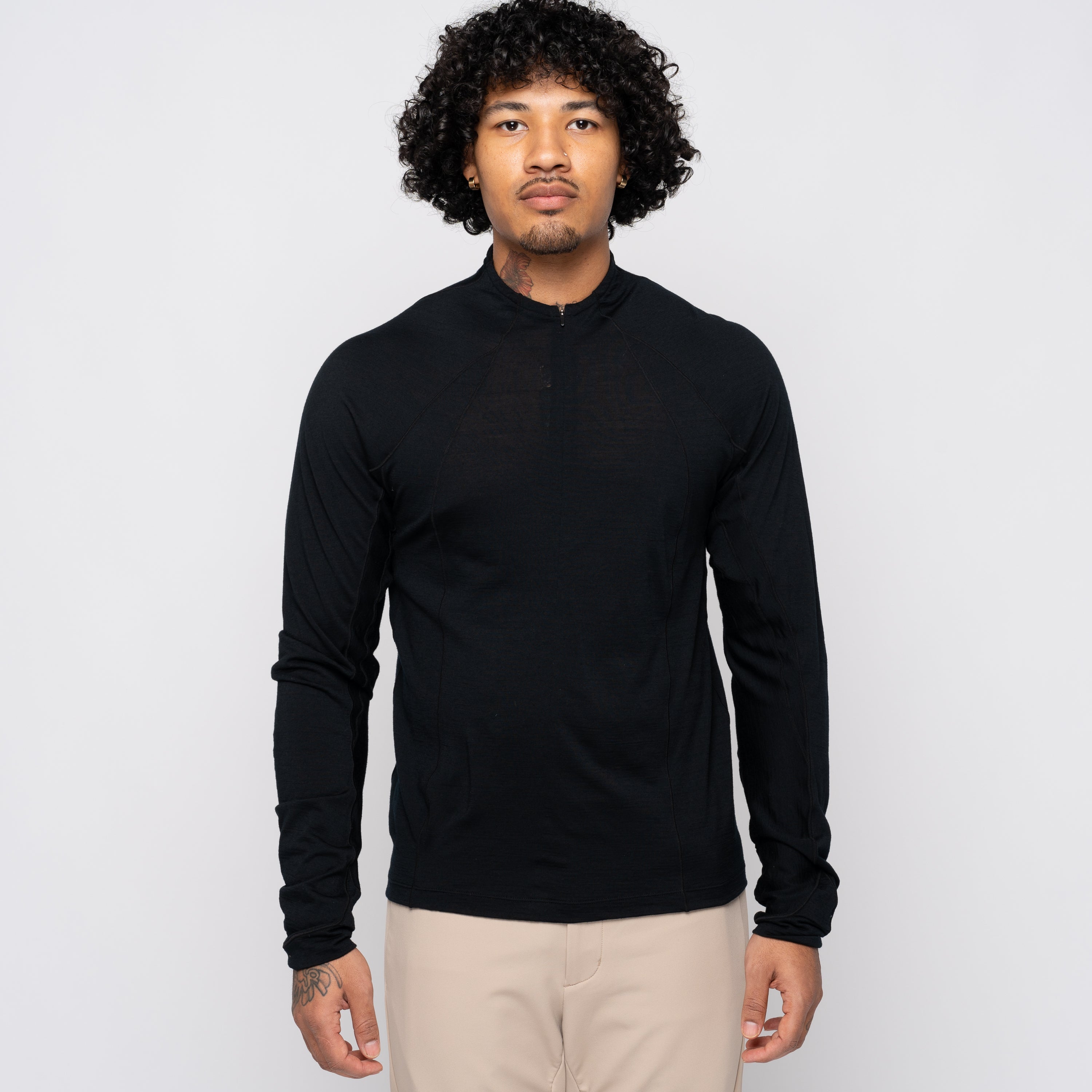 Goldwin 0 Wool Half Zip LS Black GZ44104 Capsule