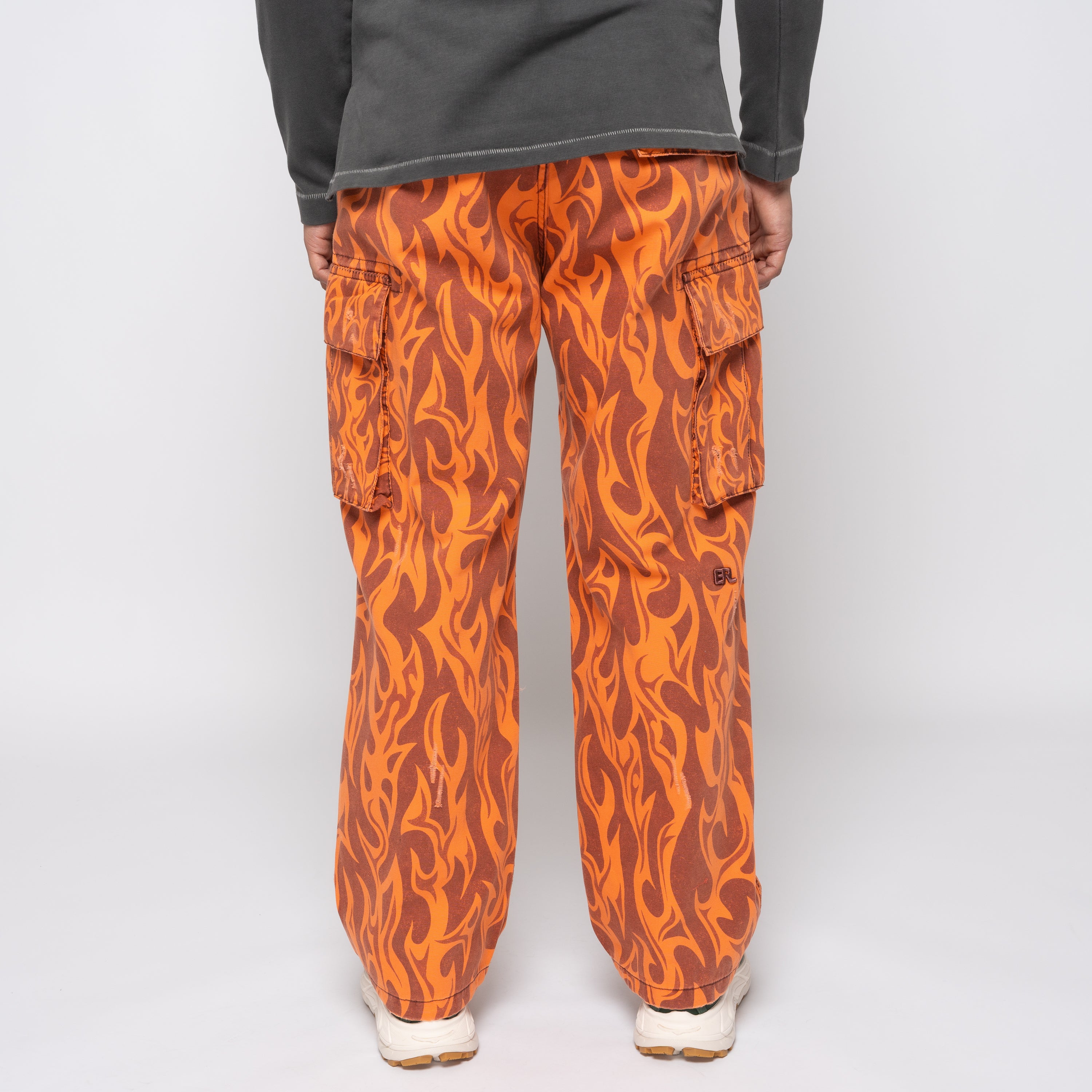 Printed Cargo Pants Orange Flame ERL08P006