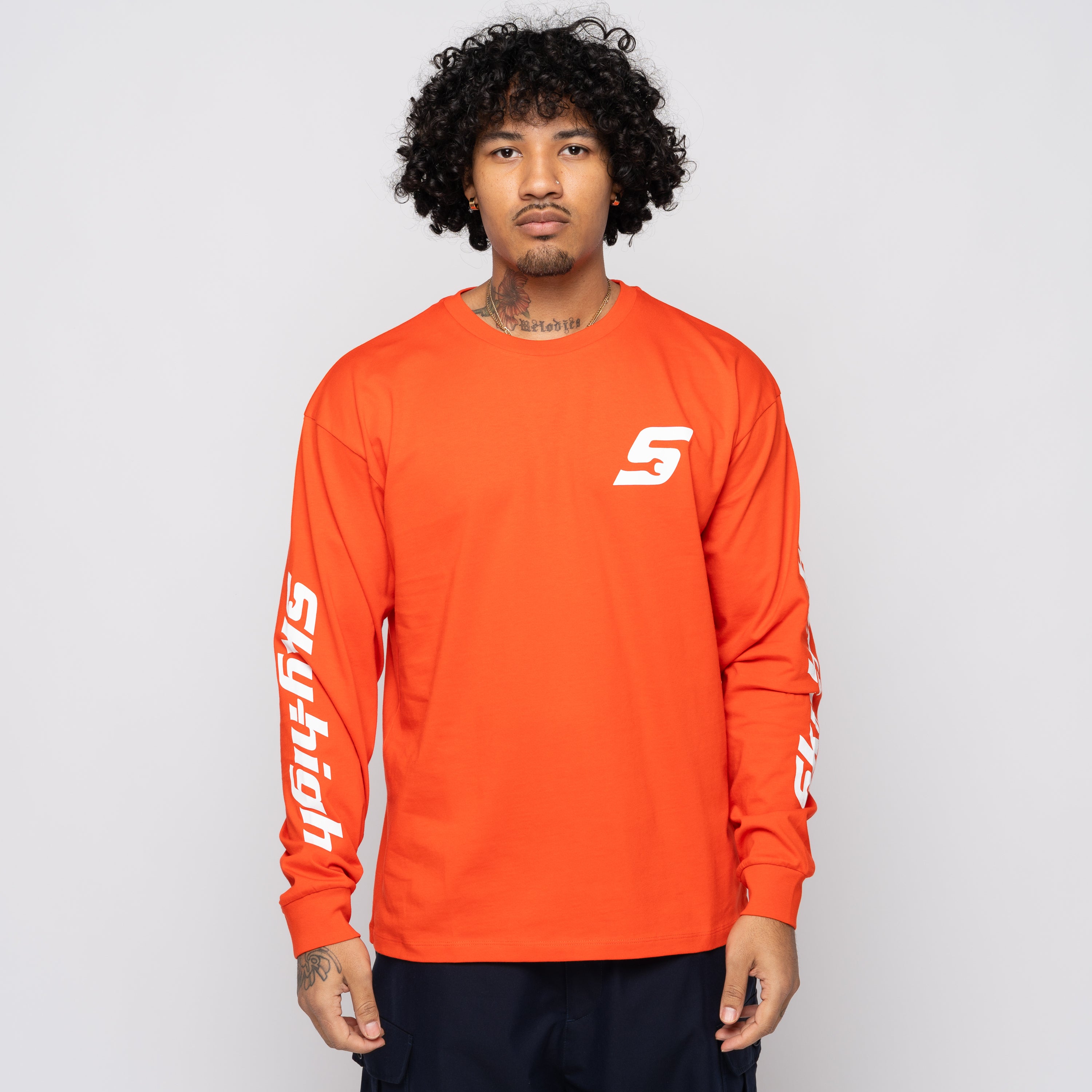 SHFW Construction Graphic Logo LS Tee Red SHF05T014