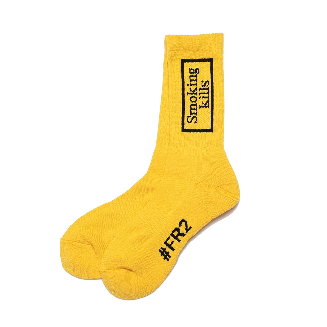 Smoking Kills Box Logo Sock FRA570 Yellow