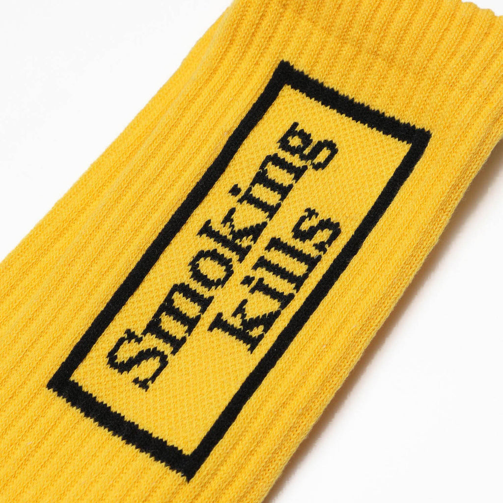 Smoking Kills Box Logo Sock FRA570 Yellow