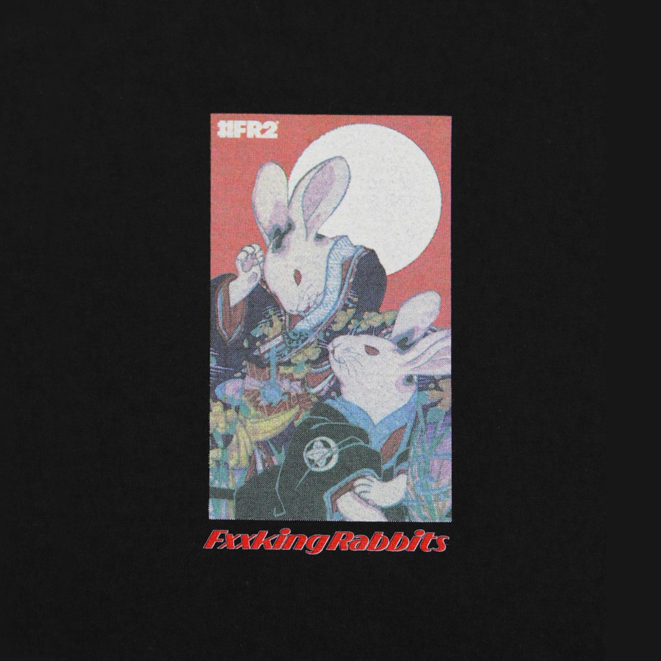Rabbits Hanafuda Tee FRC2509 Black