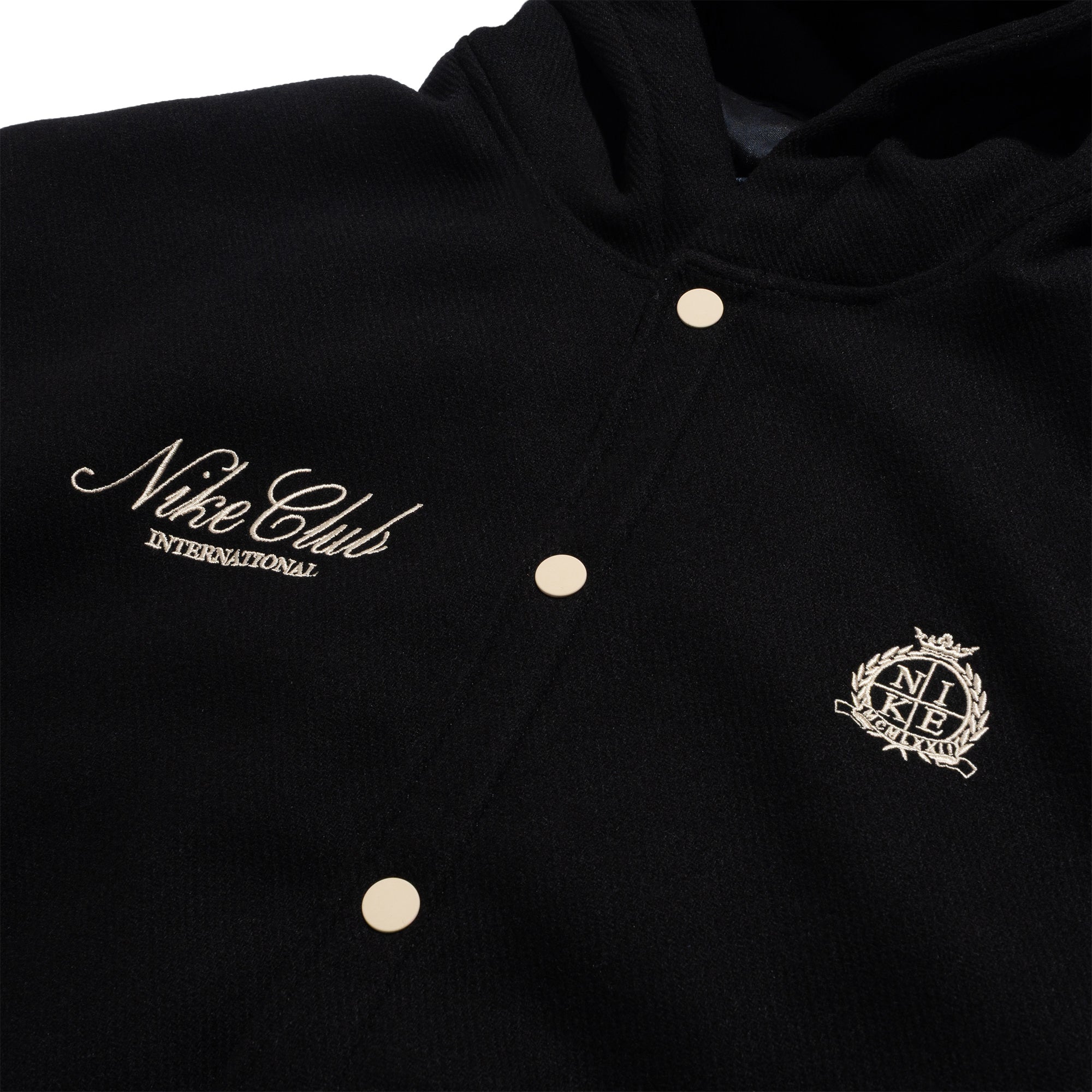 Nike Club Men's Wool Varsity Jacket BLACK/OBSIDIAN/SANDDRIFT IQ0622-010