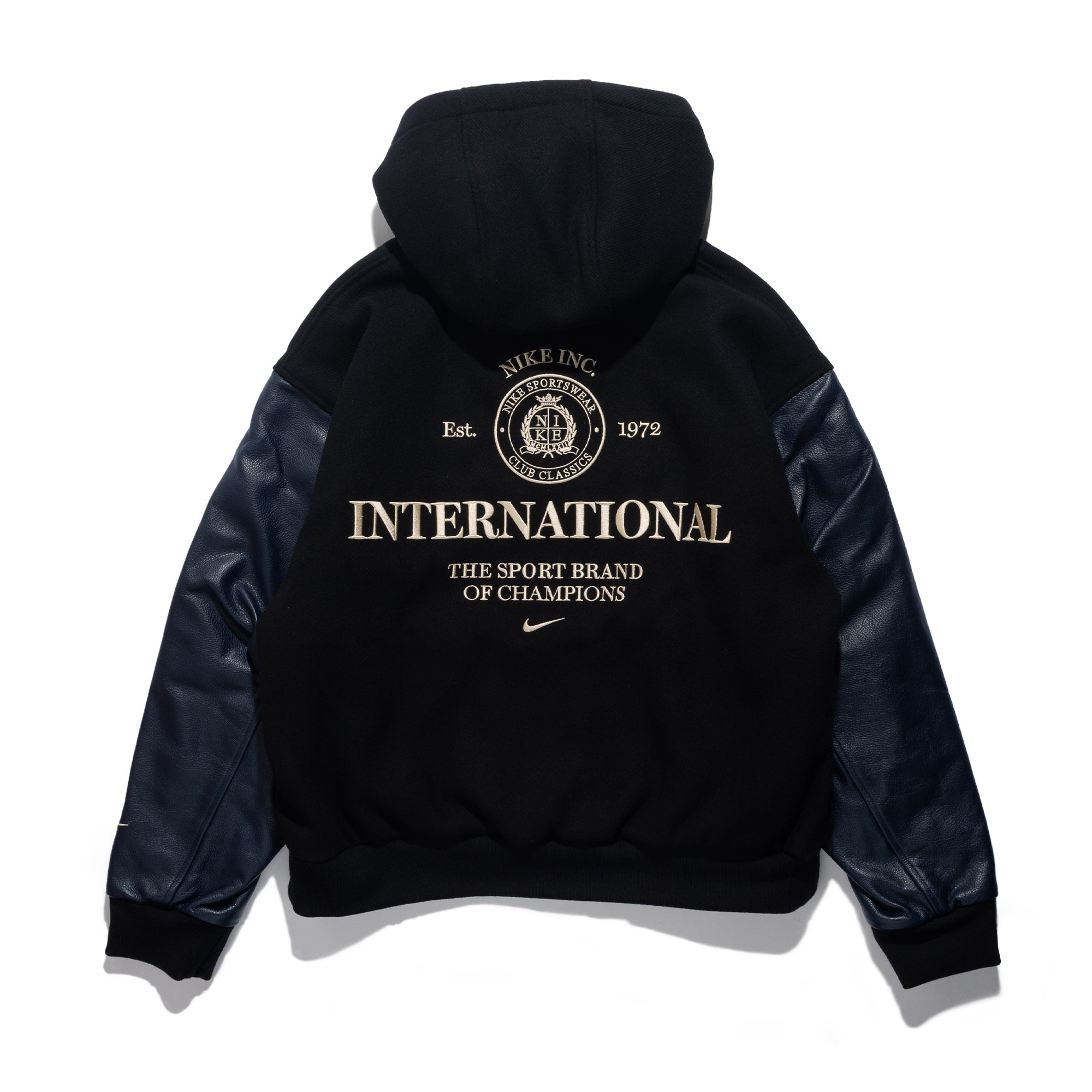 Nike Club Men's Wool Varsity Jacket BLACK/OBSIDIAN/SANDDRIFT IQ0622-010