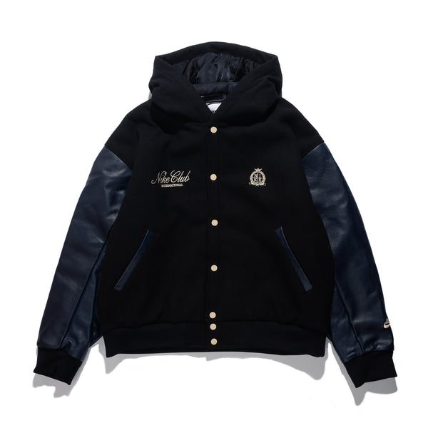 Nike Club Men's Wool Varsity Jacket BLACK/OBSIDIAN/SANDDRIFT IQ0622-010
