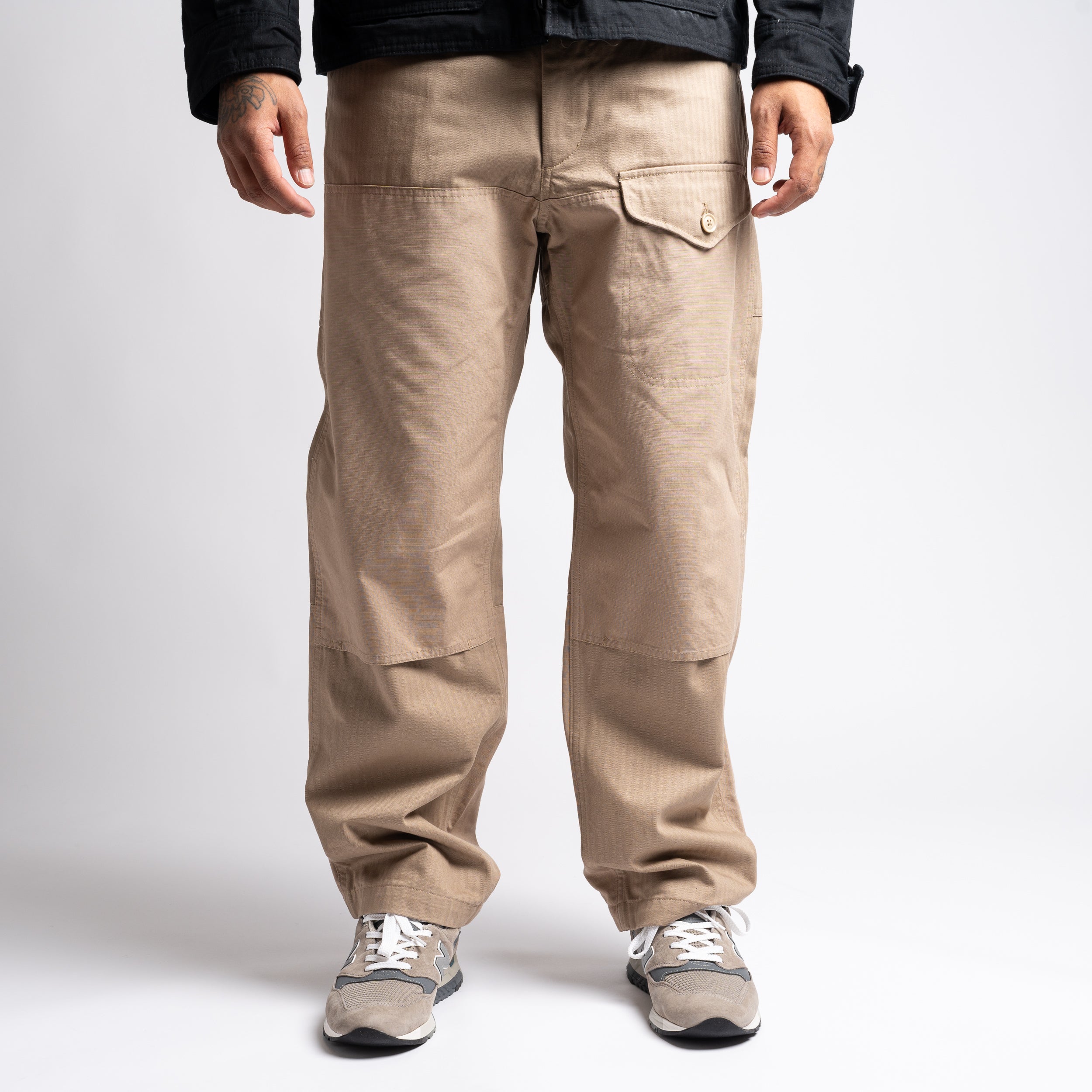 EG Field Pant 23F1F034 Khaki Cotton Herringbone Twill