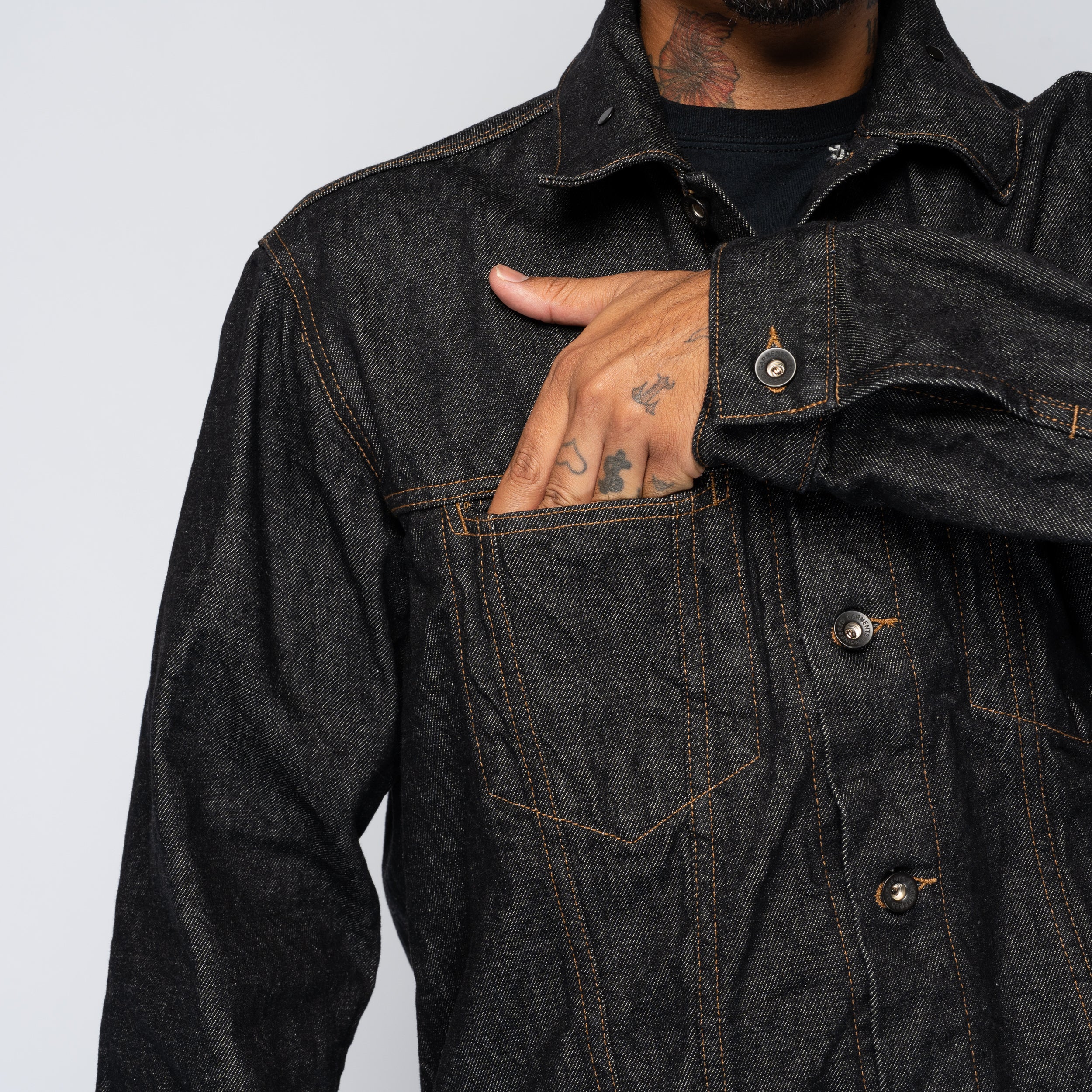 EG Type 5 Jean Jacket Black 14oz Cone Denim 25F1D081