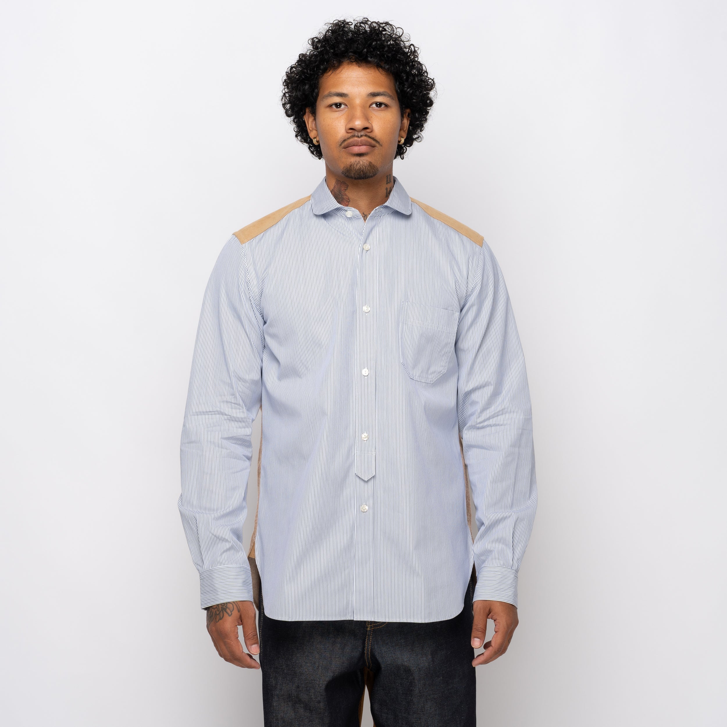 JWM Pinstripe Shirt Blue WP-B016-051-1