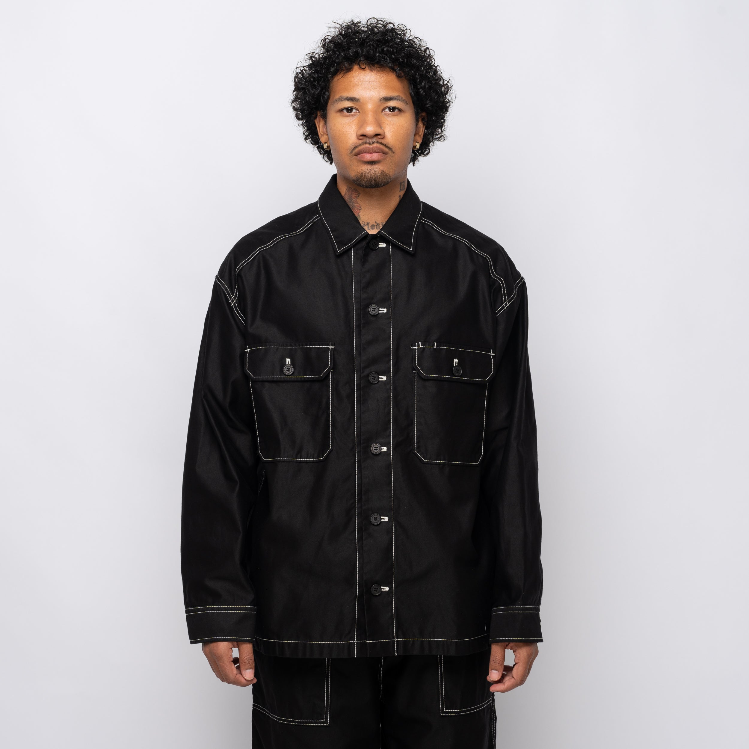 CdGH Top Stitch Overshirt Jacket Black HP-J015-051-1