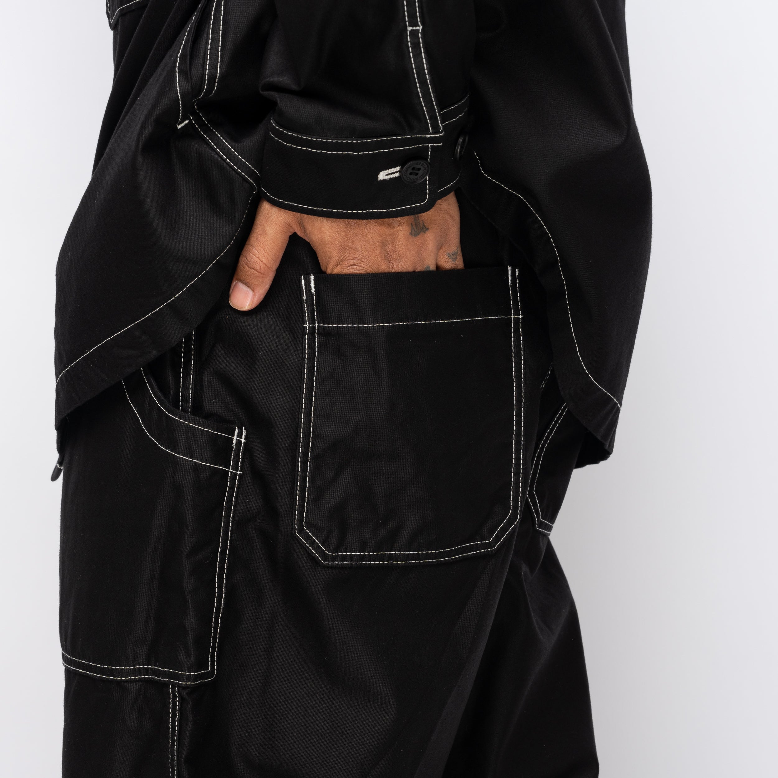 CdGH Top Stitch Drawcord Trouser Black HP-P018-051-1