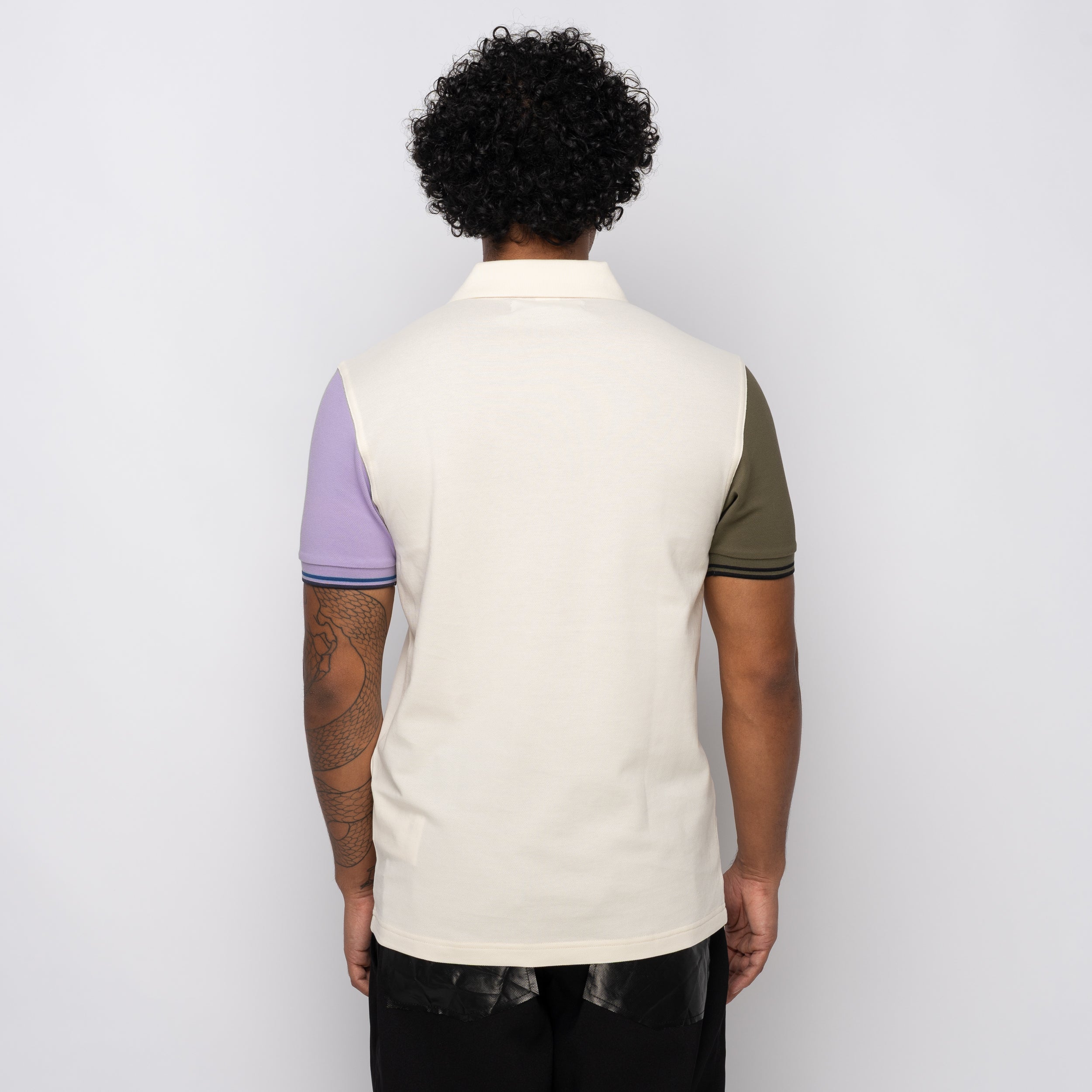 CDG Shirt x Fred Perry S/S Polo Shirt Ecru/Purple FP-T504-W25