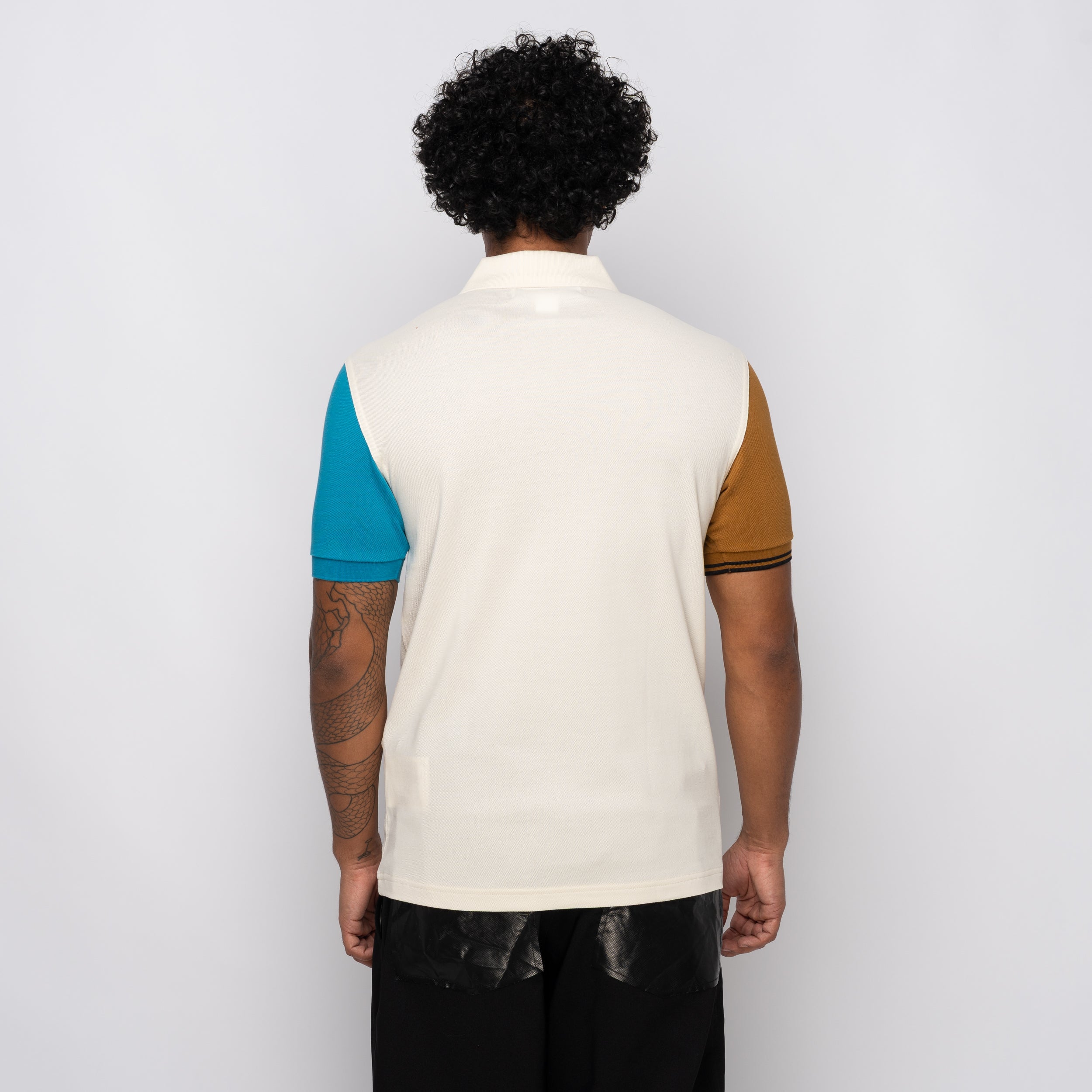 CDG Shirt x Fred Perry S/S Polo Shirt Ecru/Cyan FP-T503-W25
