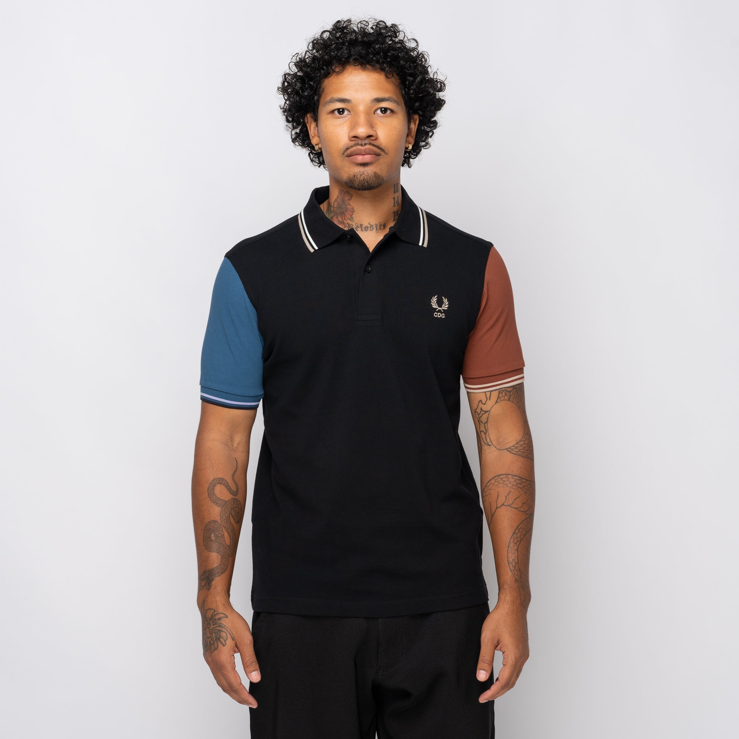 CDG Shirt x Fred Perry S/S Polo Shirt Black/Brown FP-T501-W25