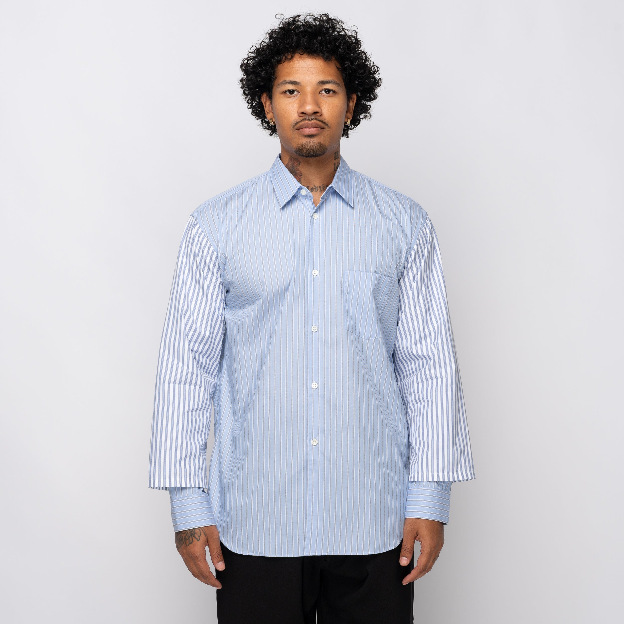 CDG Shirt Multi Stripe Shirt Blue FP-B039-W25