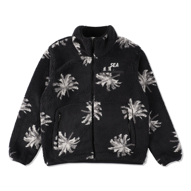 WDS Palm Tree Fleece Jacket WDS-O-PMT-23-Q2-JK-02 Black