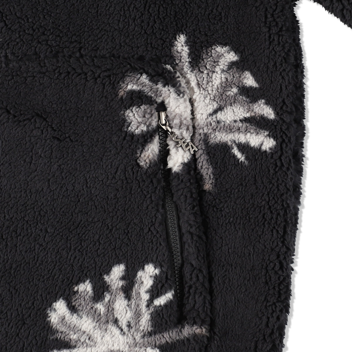 WDS Palm Tree Fleece Jacket WDS-O-PMT-23-Q2-JK-02 Black
