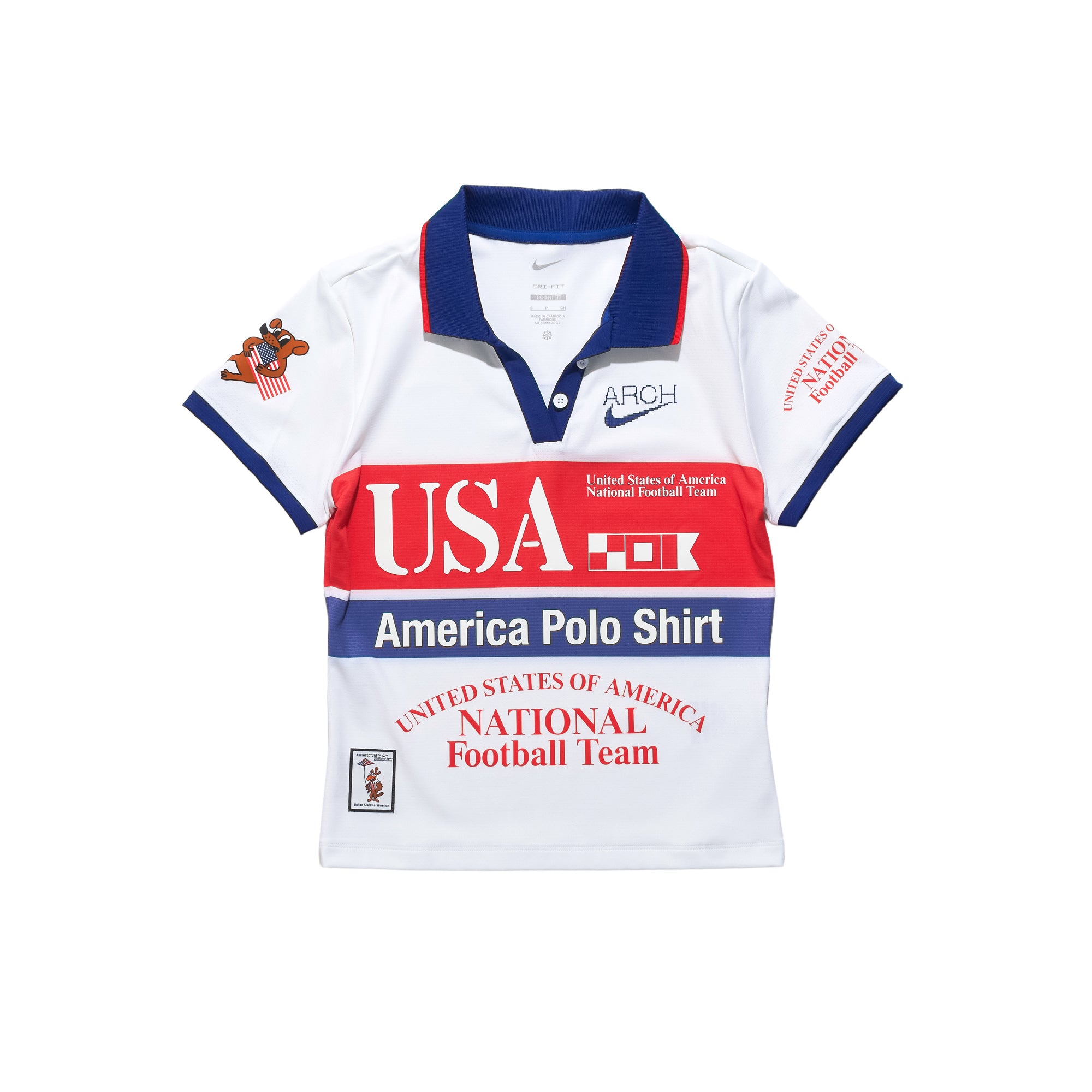 Women's Polo Shirt USA VAA White IM3986-100