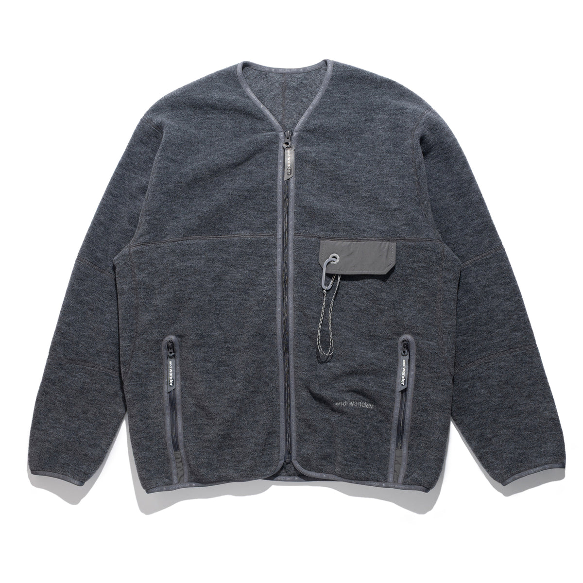 Wool Fleece Cardigan Grey 574-6281054
