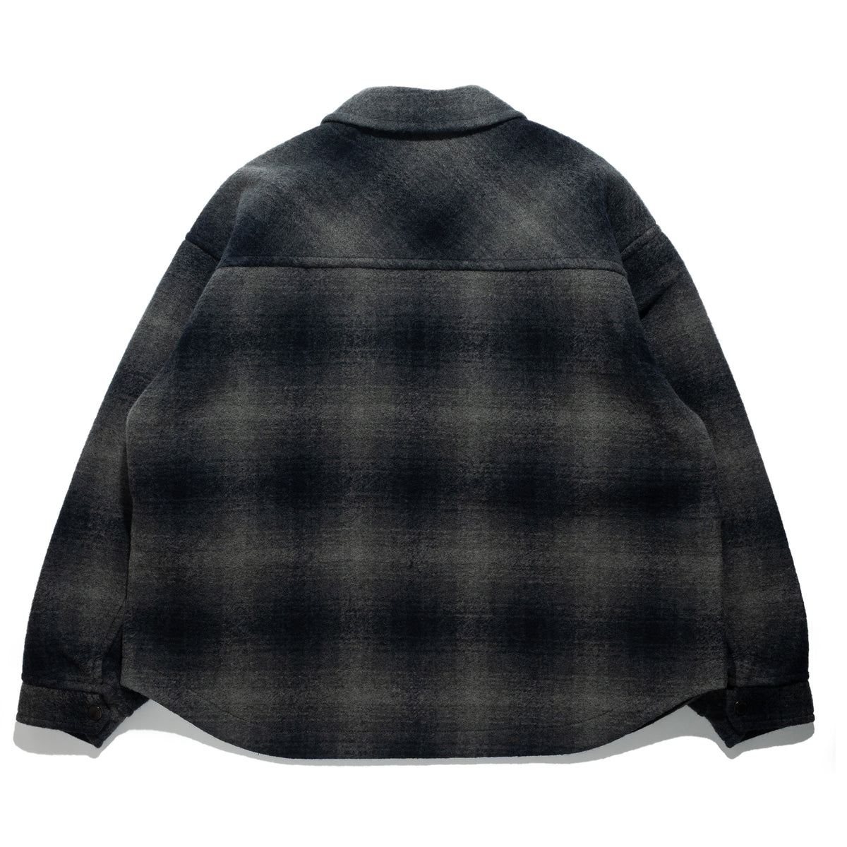 Wool Shaggy Check Zip Jacket Charcoal 574-6281048
