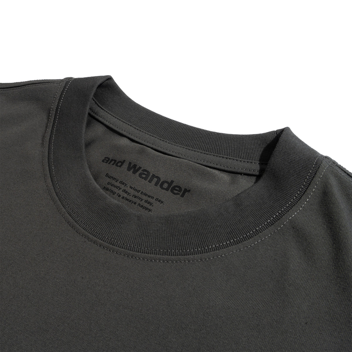 and wander Big Logo SS Tee Grey 574-6984101