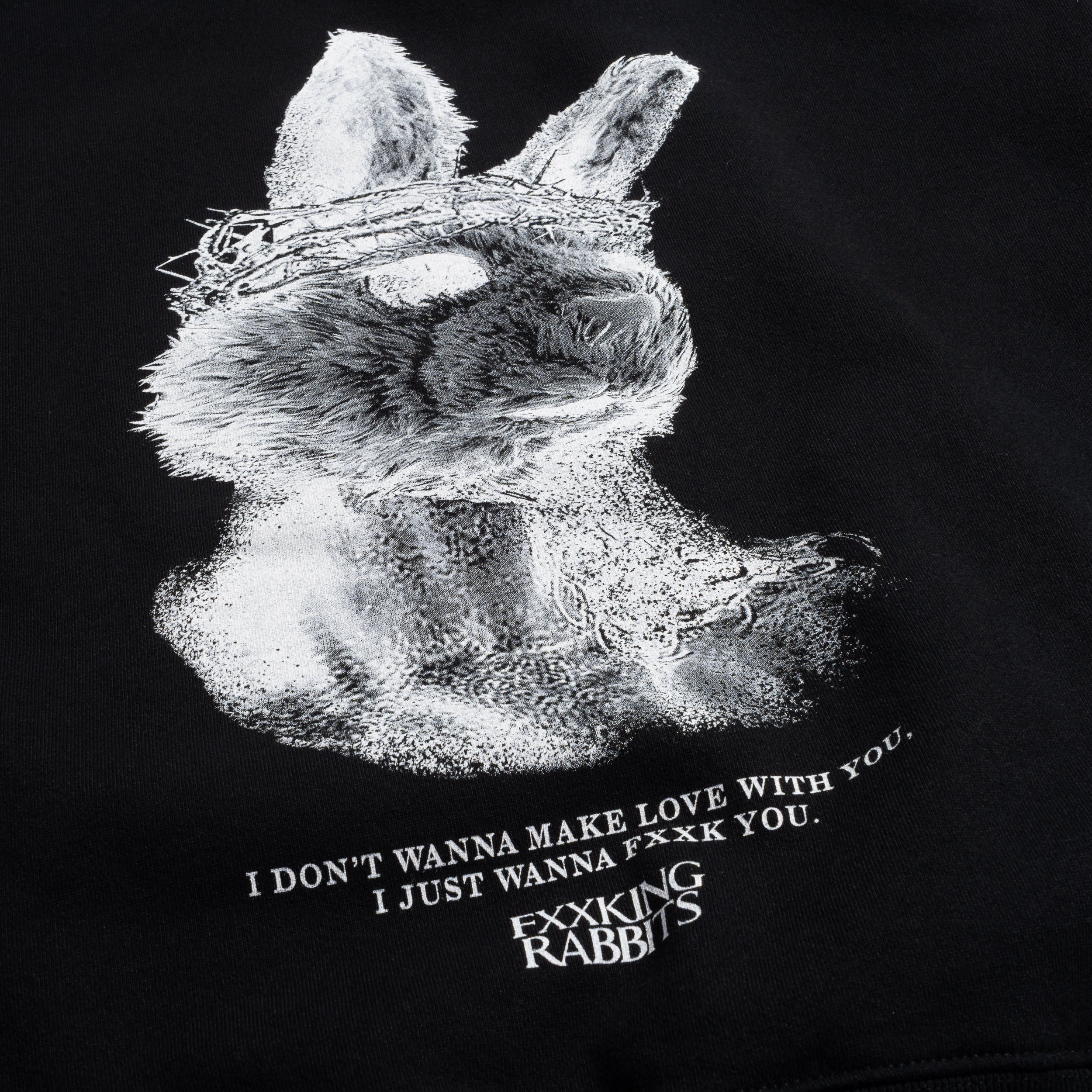 Rabbit Jesus Hoodie Black FRC3600