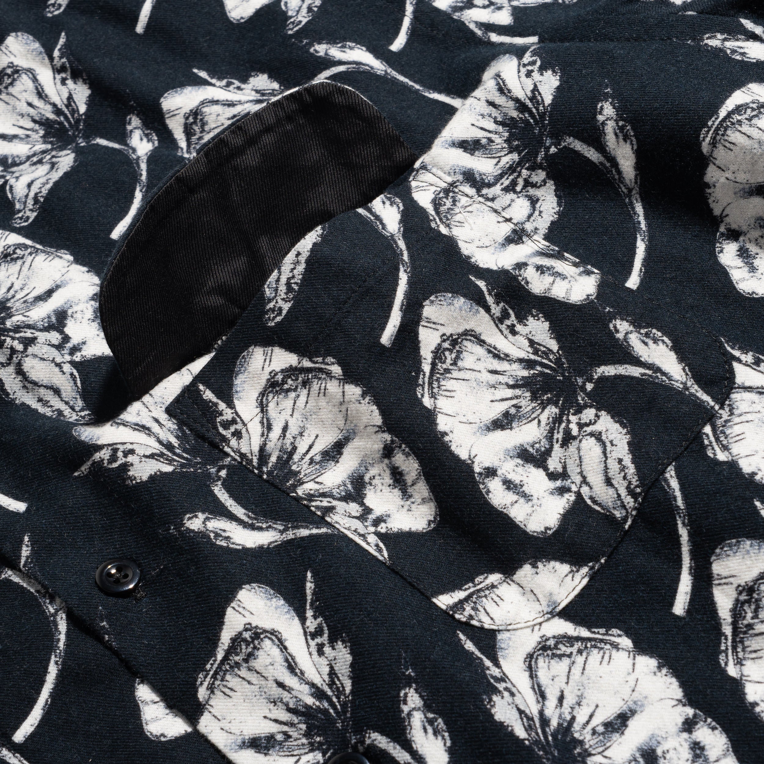 EG Classic Shirt Cotton Brushed Black 25F1A005