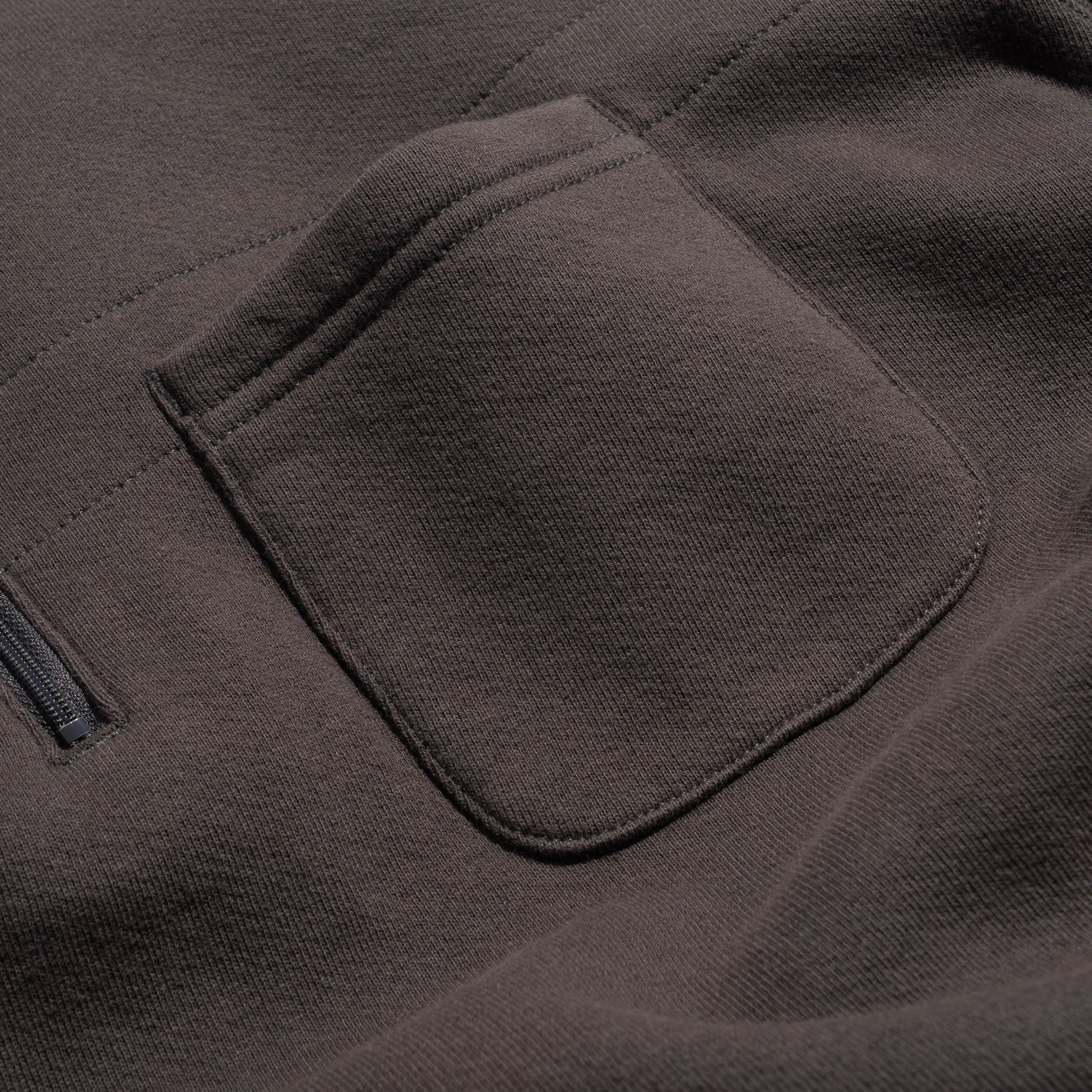 EG Zip Mock Neck 12oz Cotton Fleece Graphite 25F1B035