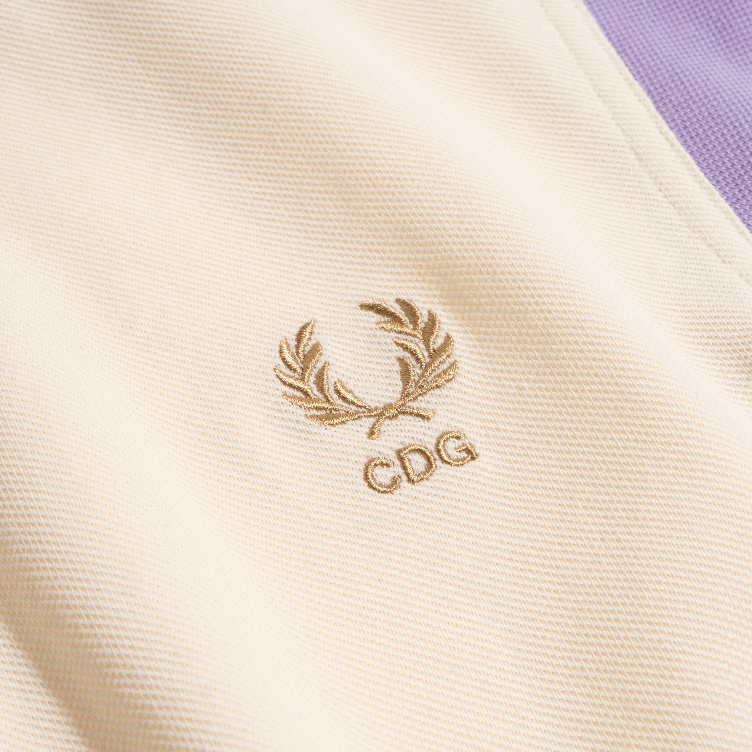 CDG Shirt x Fred Perry S/S Polo Shirt Ecru/Purple FP-T504-W25