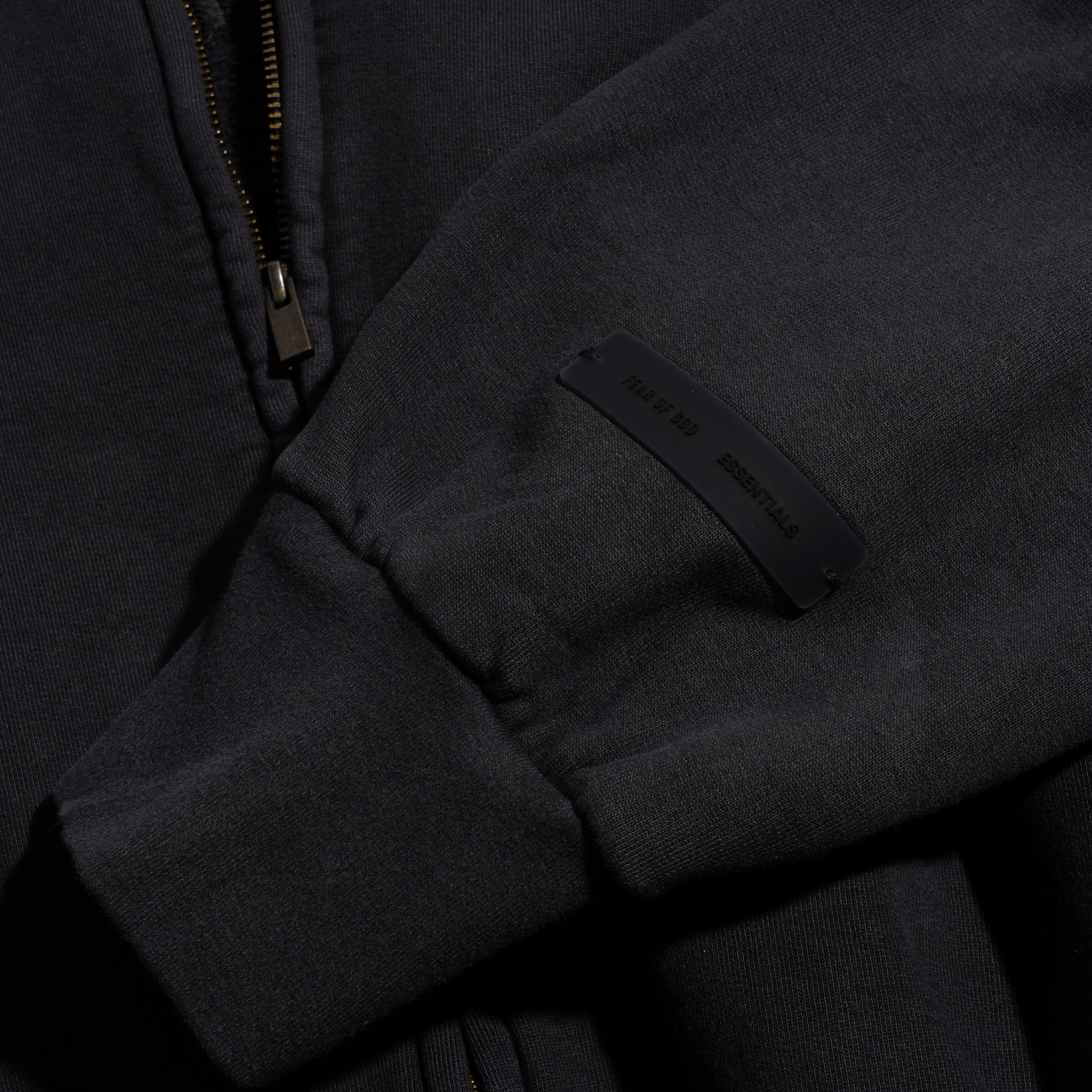 Embroidered Classic Zip Hoodie Vintage Black 192HO254782F