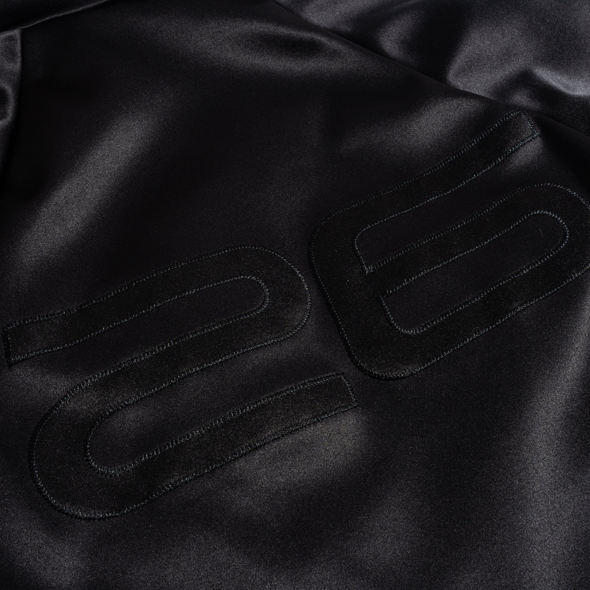 Hooded Satin Bomber Jacket Vintage Black 202HO568101F