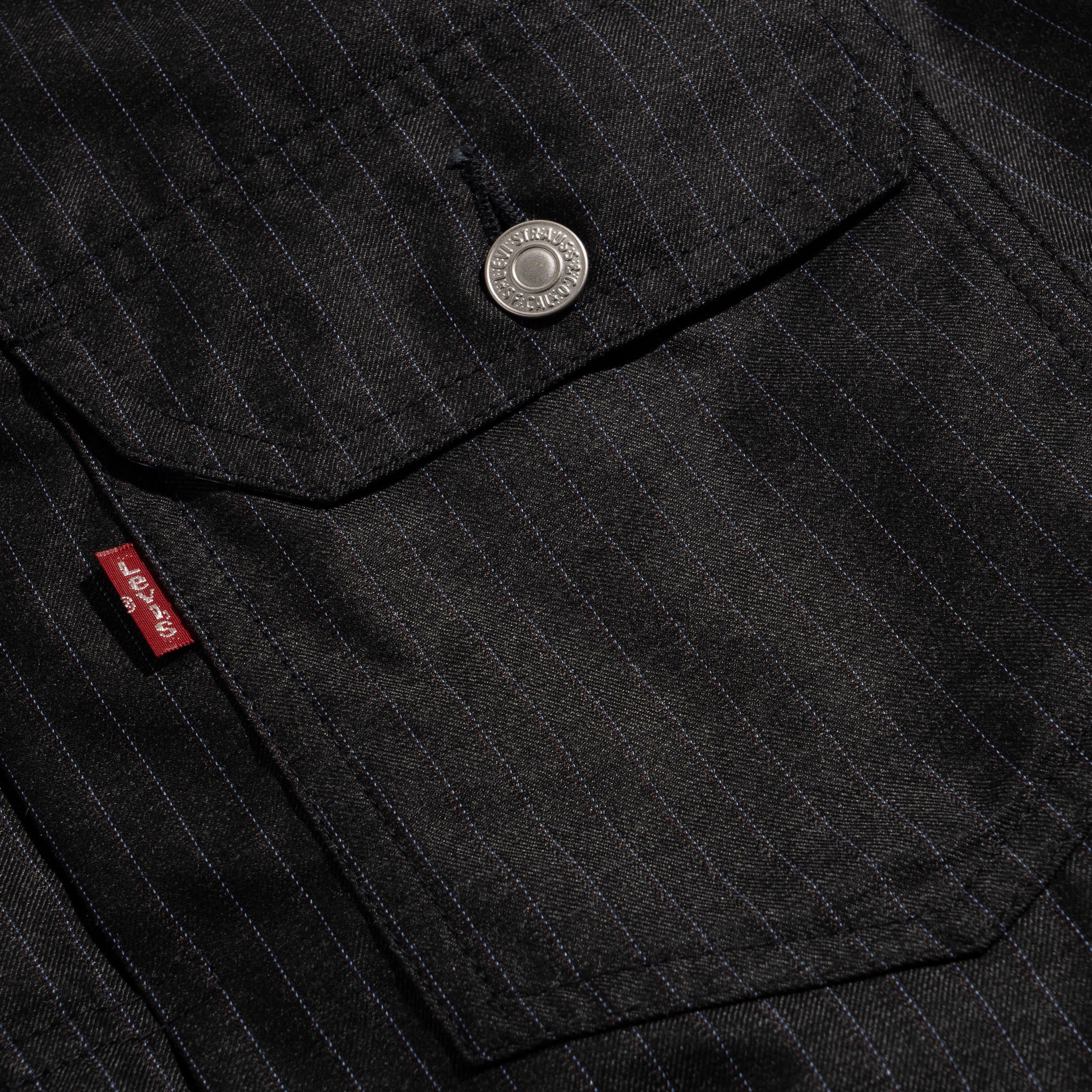 JWM x Levis Type II Stripe Trucker Jacket Dark Grey WQ-J210-051-1