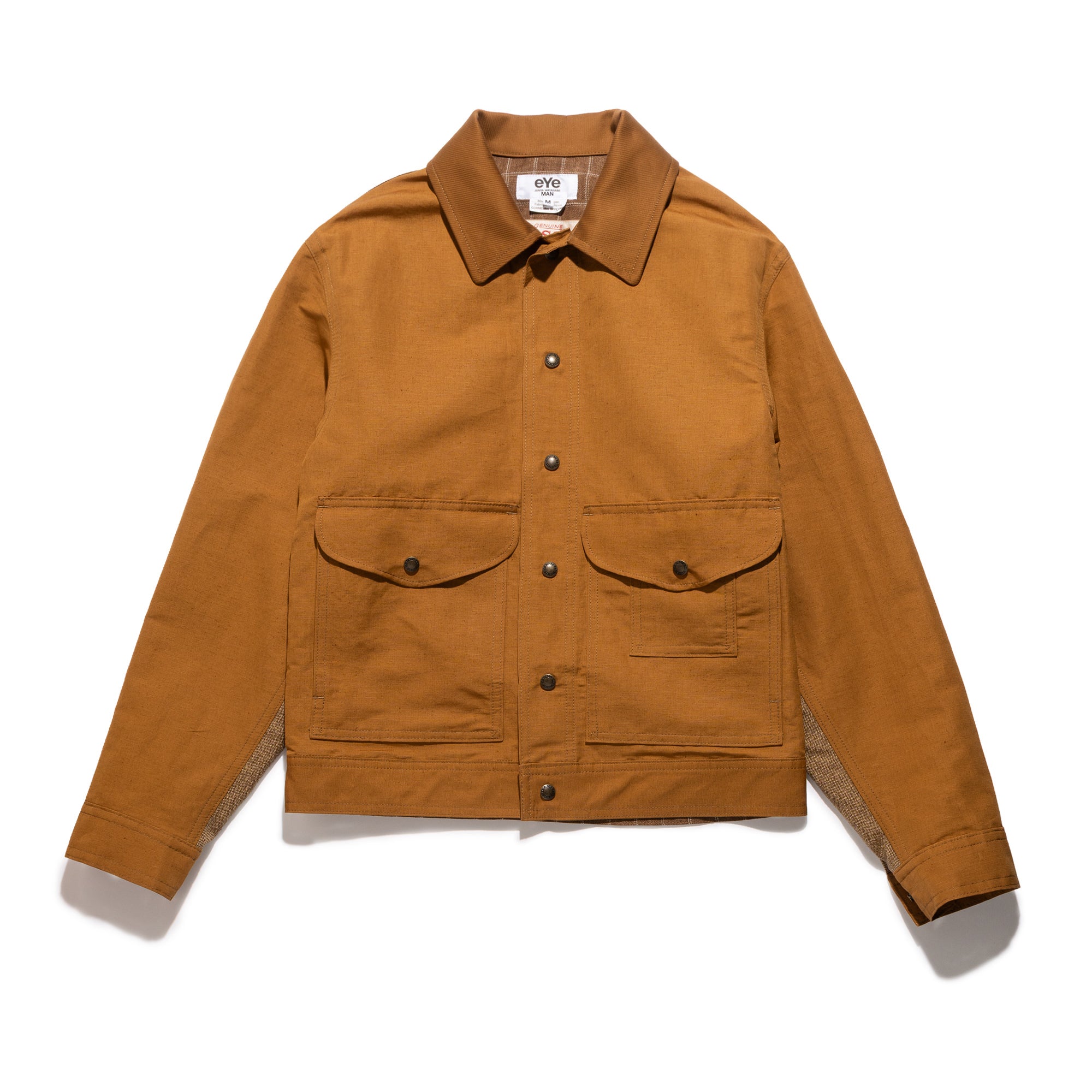 JWM X Filson Linen Plaid Work Jacket Camel WQ-J916-100-2