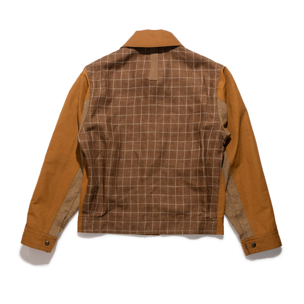 JWM X Filson Linen Plaid Work Jacket Camel WQ-J916-100-2