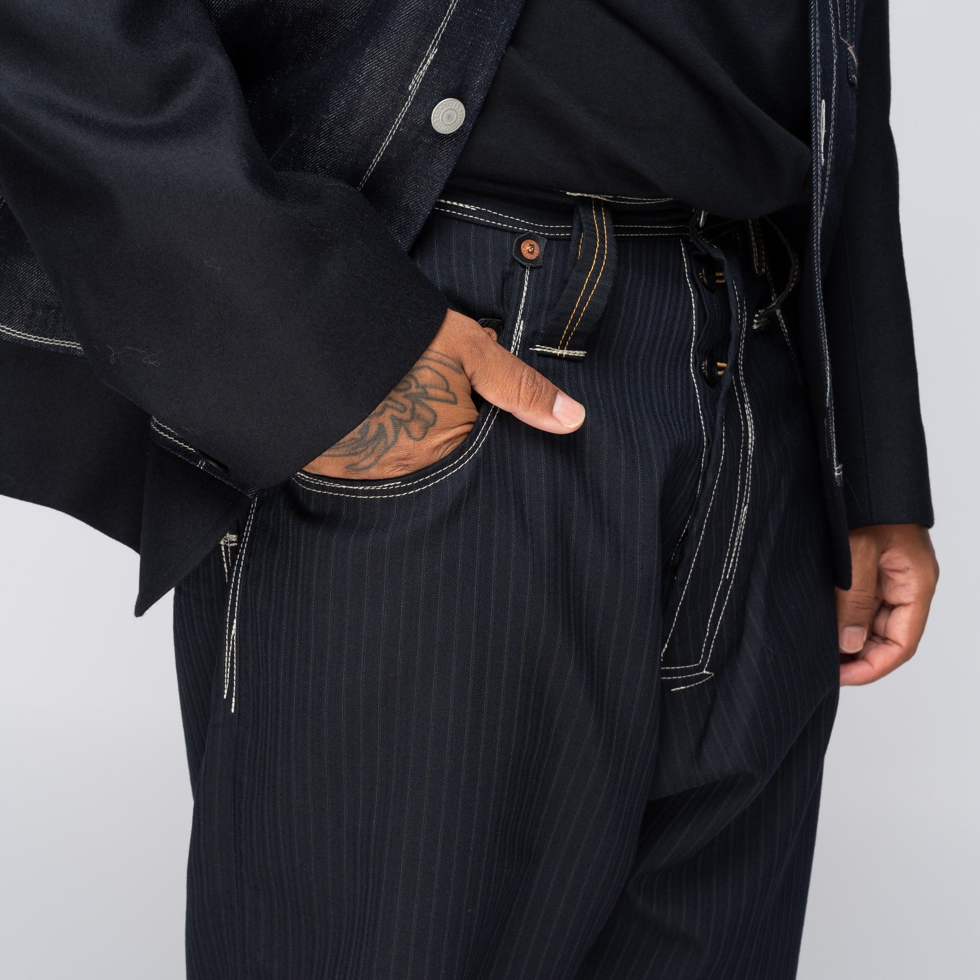 x Levi's Pinstripe Wool Pants Navy/Grey WN-P205-051 – Capsule
