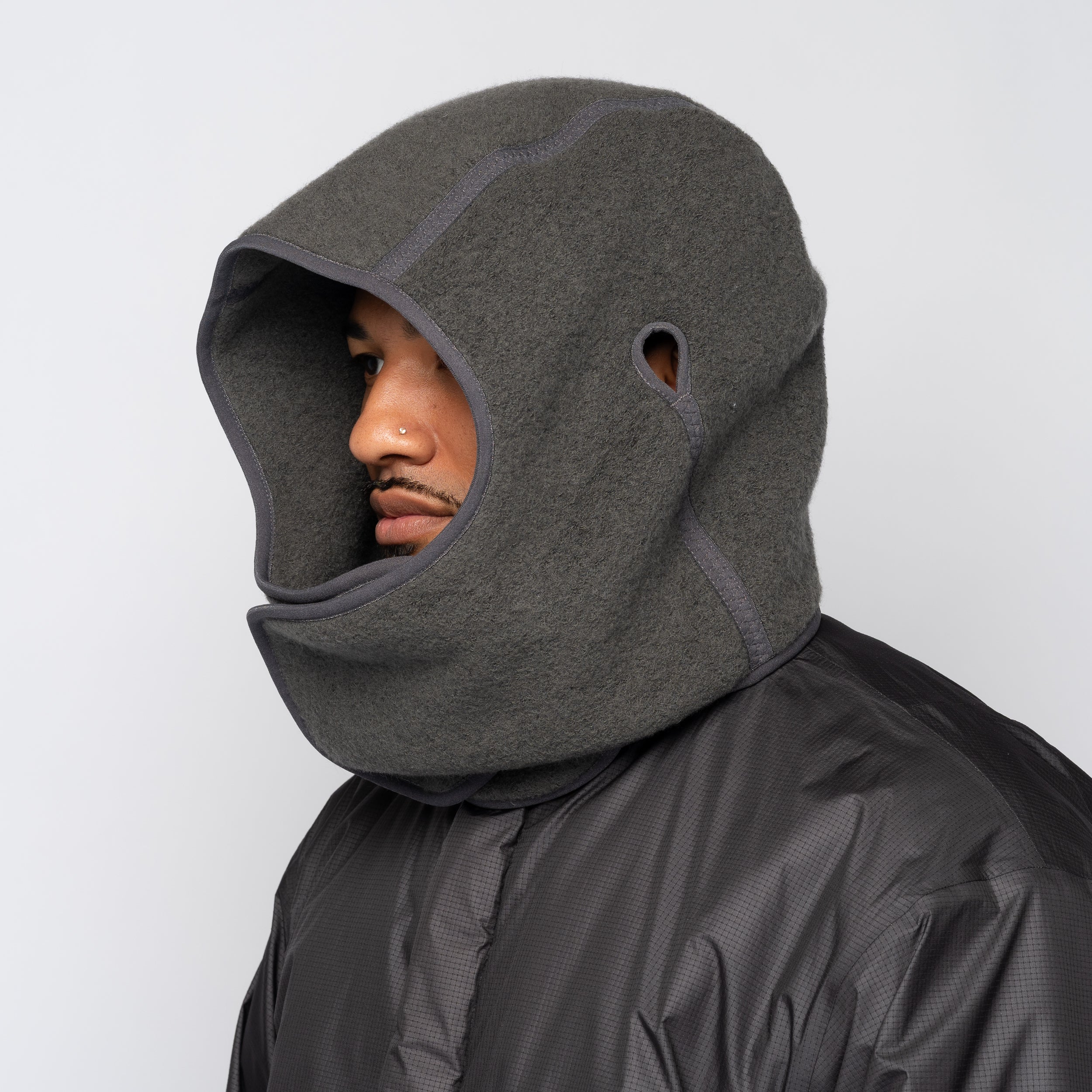 Wool Fleece Hood Dark Lava GZ95383