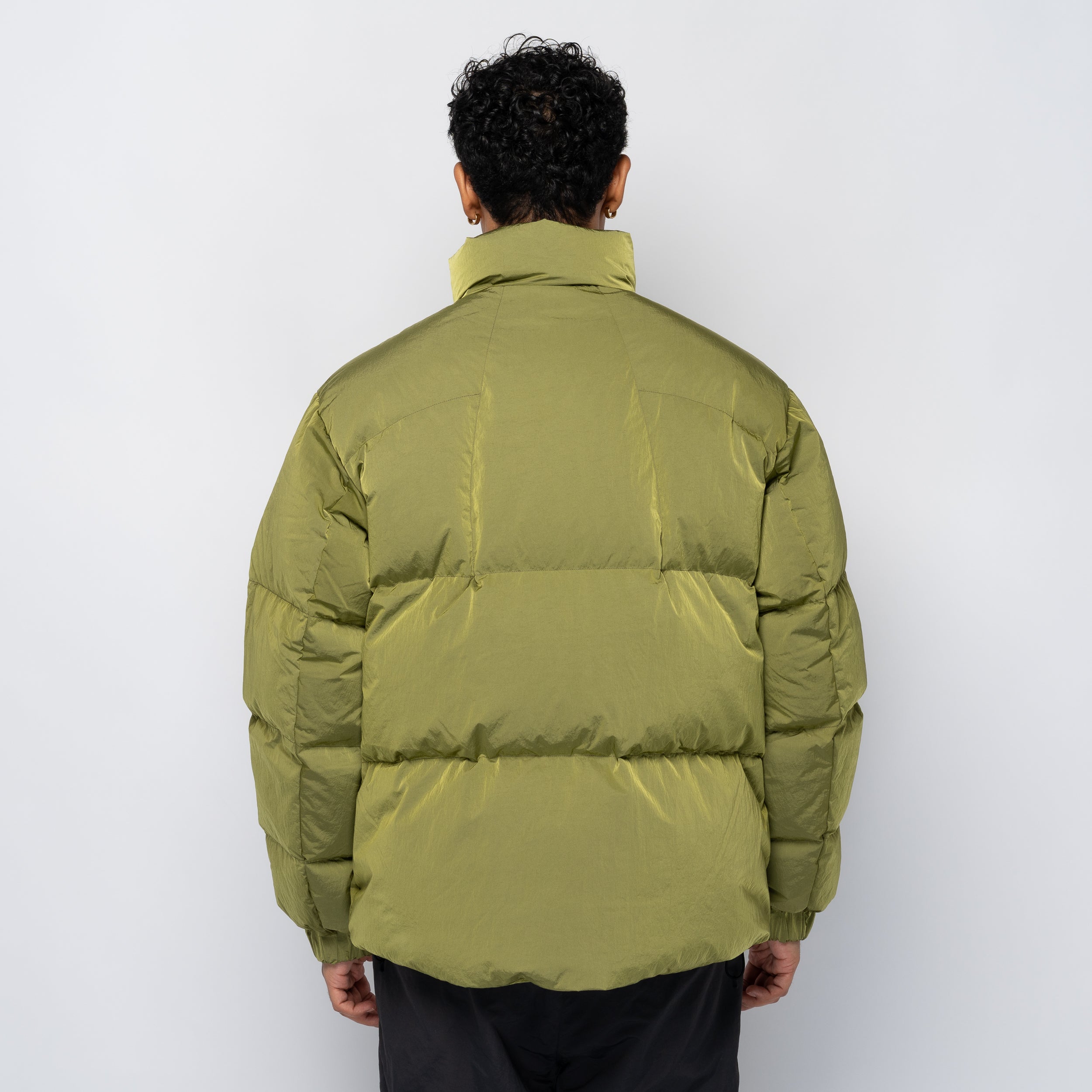 Dope Dyed Ripple Nylon Down Jacket Uji Tea GL25339