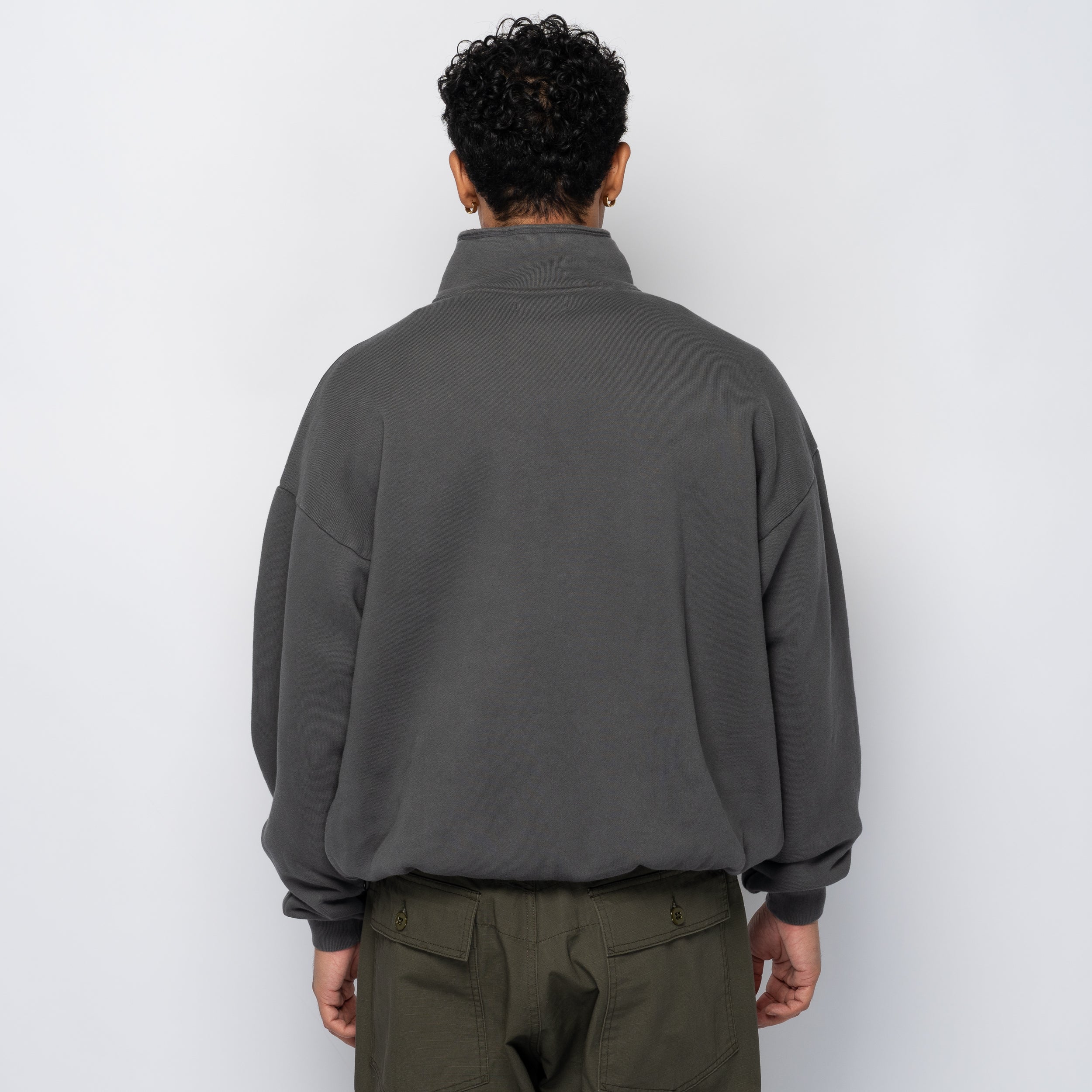 Pig Dyed Zip Sweat Black 1007AWCS04